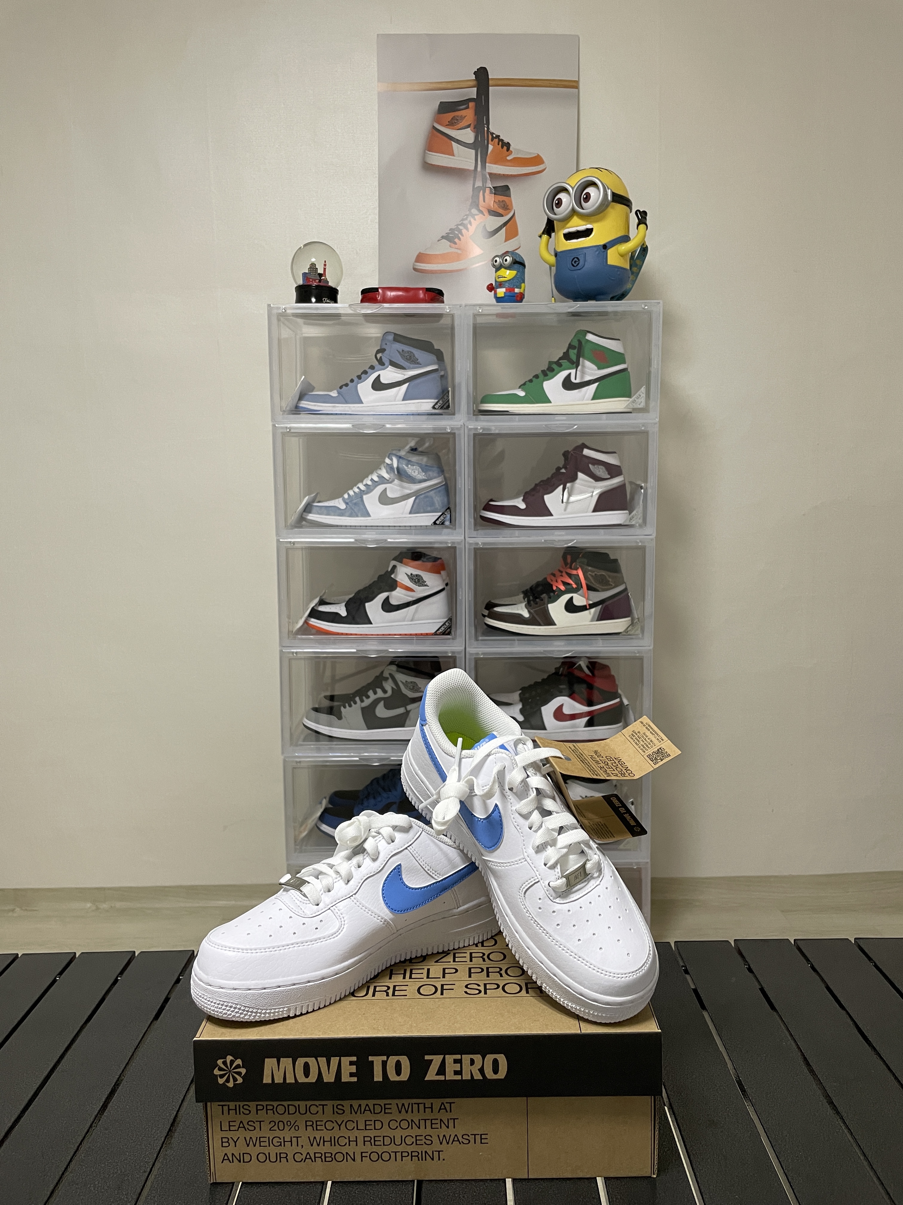 (W) Nike Air Force 1 '07 Next Nature White University Blue 착용 스타일