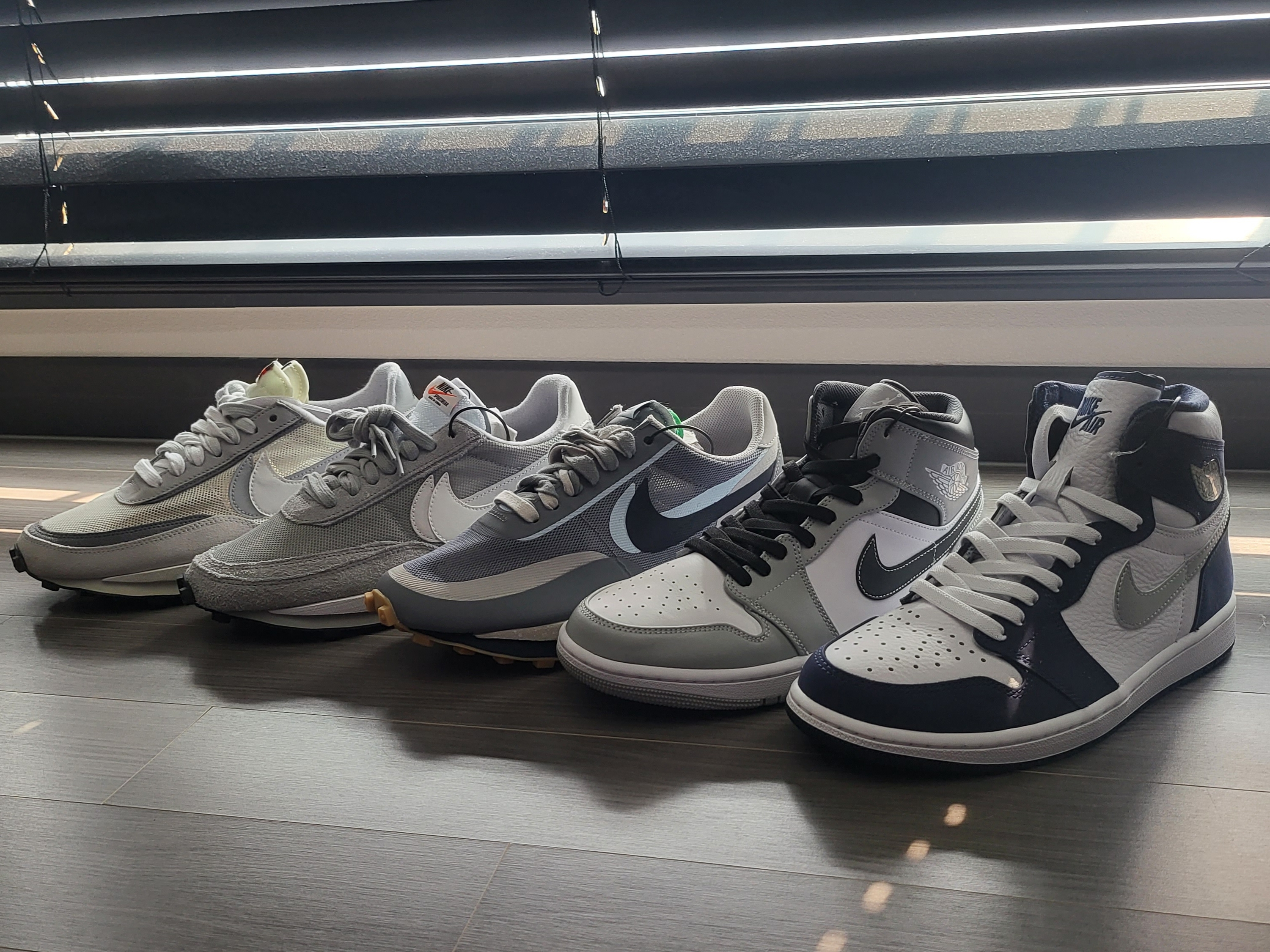 Nike x Sacai x Fragment LDWaffle Light Smoke Grey, Nike x Sacai x Clot LDWaffle Cool Grey 착용 스타일