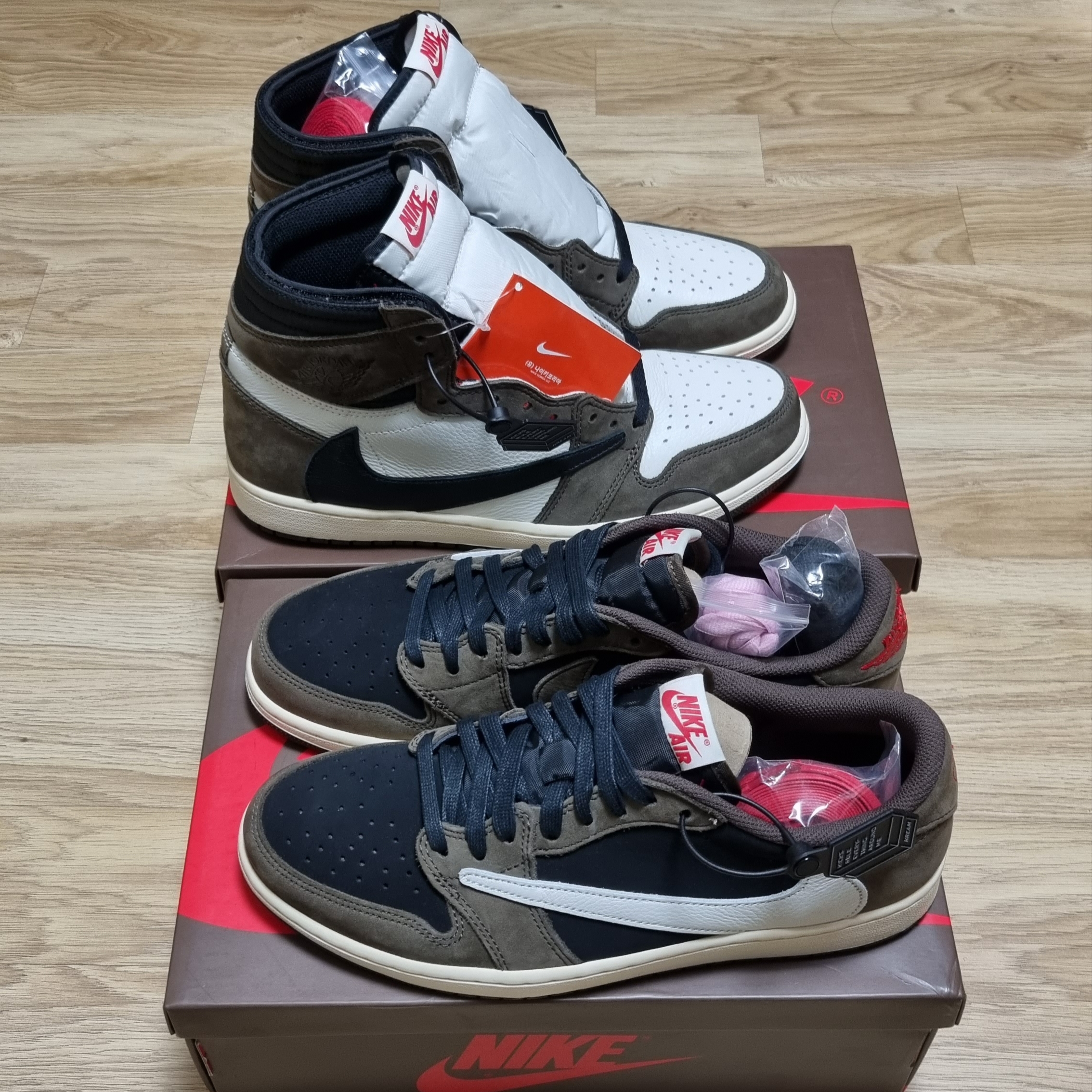 Jordan 1 x Travis Scott Retro High OG SP Mocha, Jordan 1 x Travis Scott Retro Low OG SP Mocha 착용 스타일