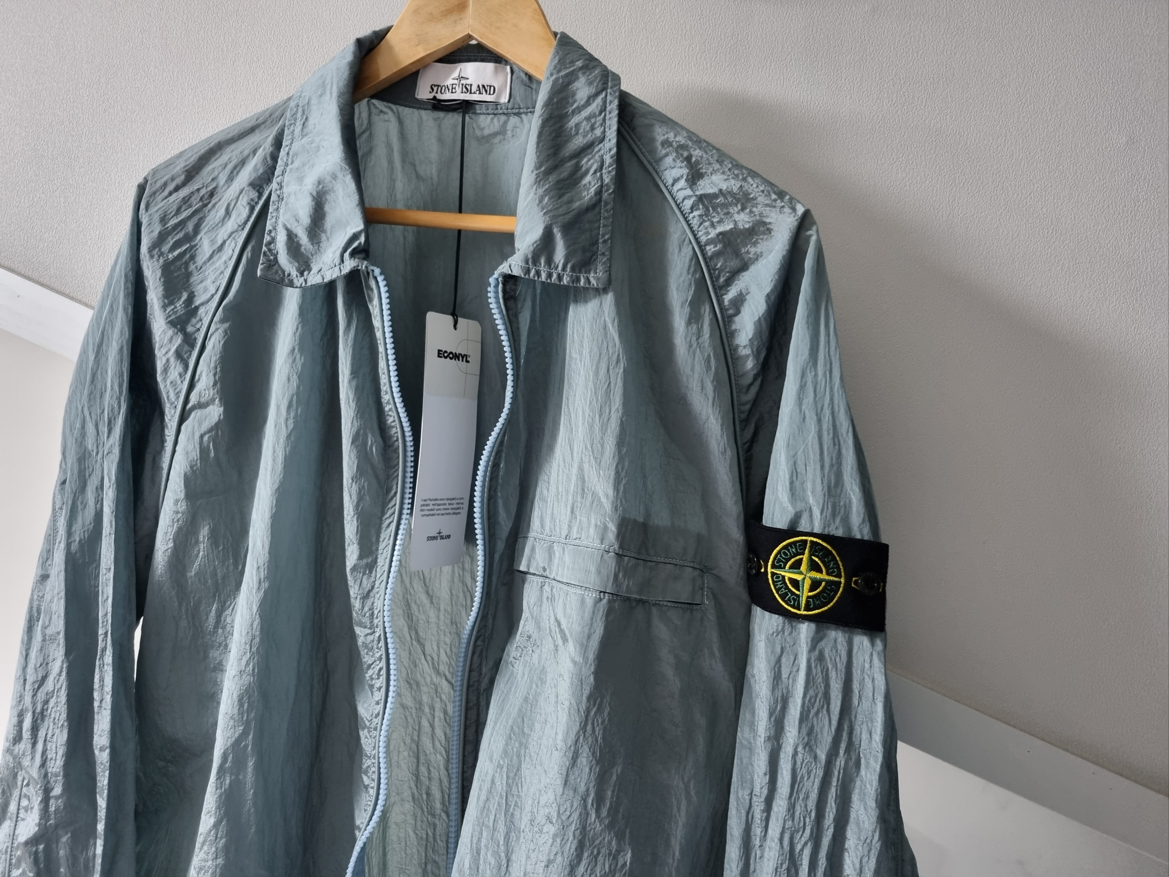 Stone Island 12321 Nylon Metal Garment Dyed Packable Overshirt Aqua - 22SS 착용 스타일 - 3