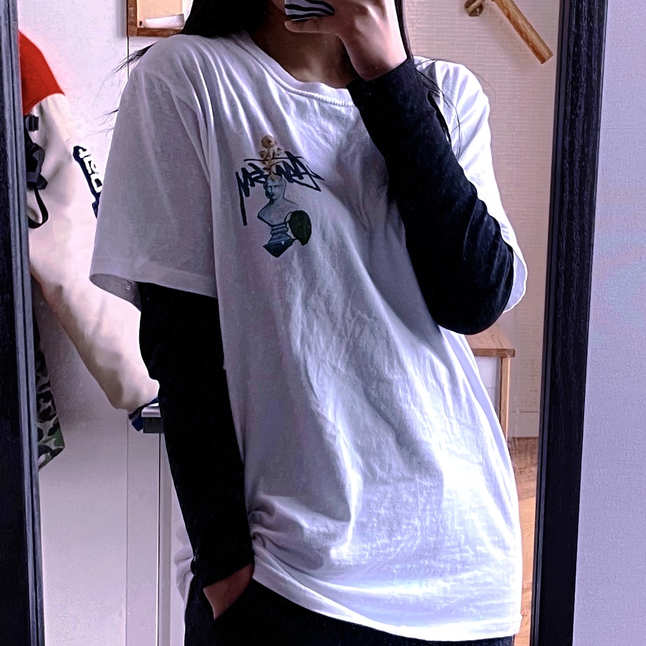 Stussy Psychedelic T-Shirt White 착용 스타일