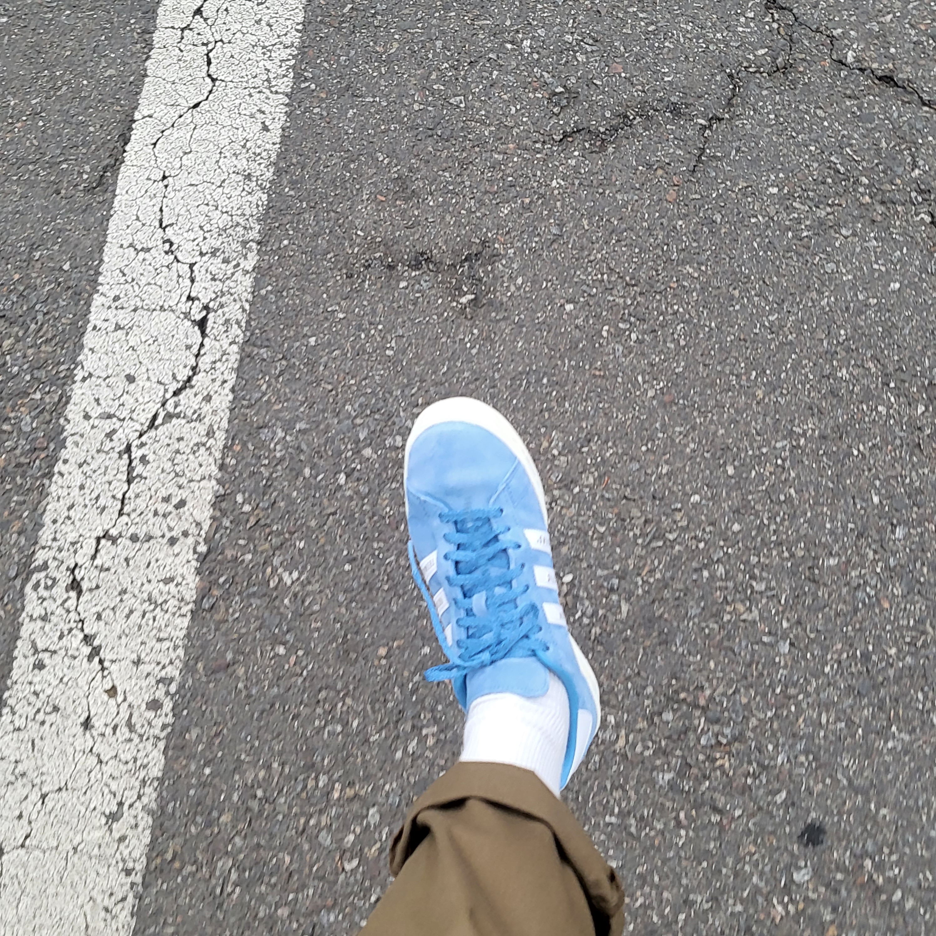Adidas x Human Made Campus Light Blue 착용 스타일