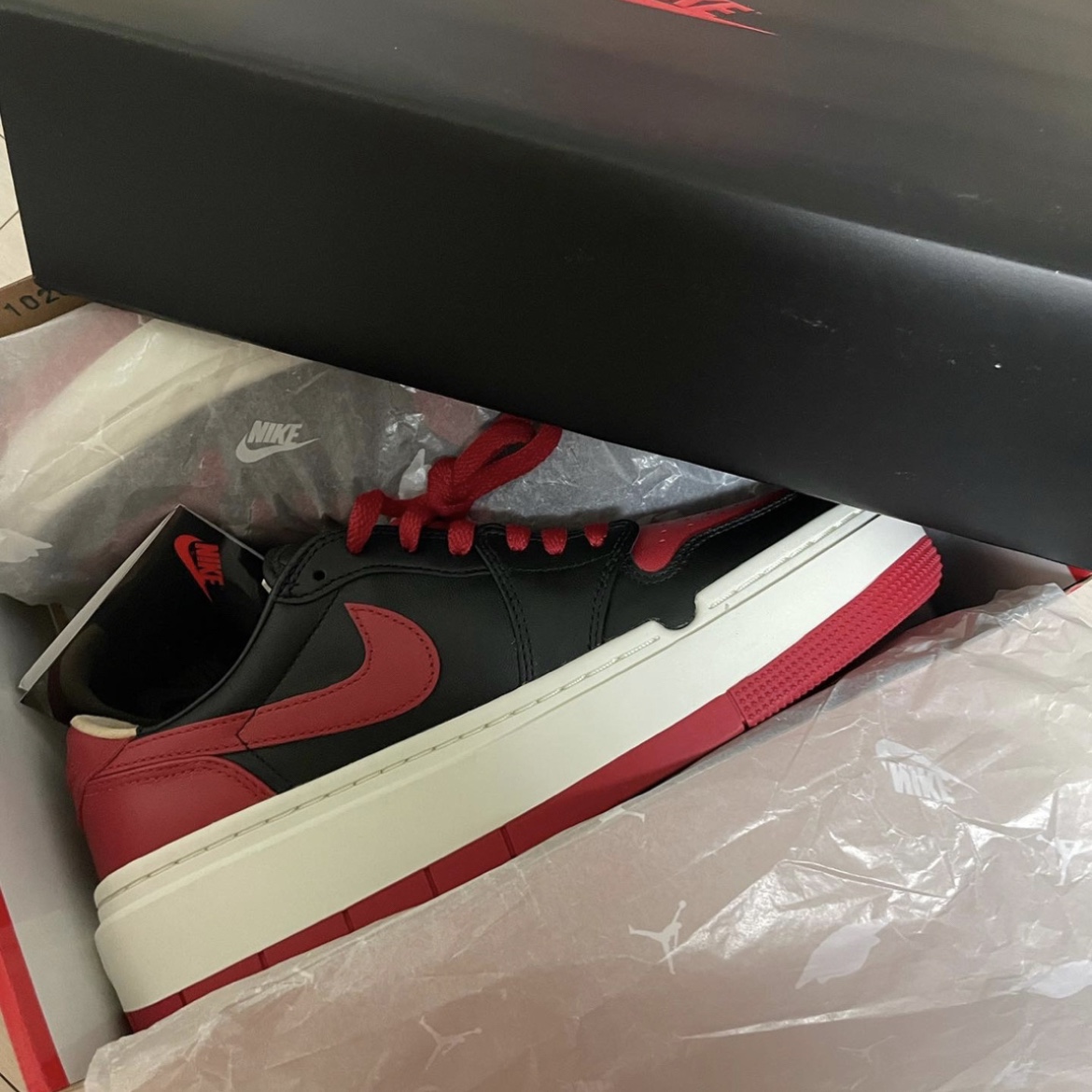 (W) Jordan 1 Elevate Low SE Bred 착용 스타일 - 1