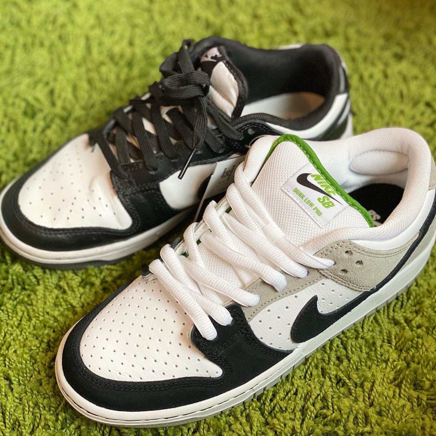 Nike SB Dunk Low Pro Chlorophyll, Nike Dunk Low Retro Black 착용 스타일 - 2