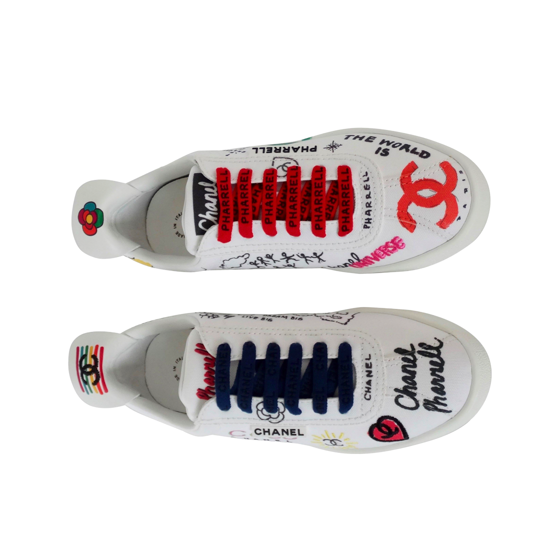 (W) 샤넬 x 퍼렐 윌리엄스 스니커즈 화이트 그래피티((W) Chanel x Pharrell Williams Sneakers White Graffiti) - 2