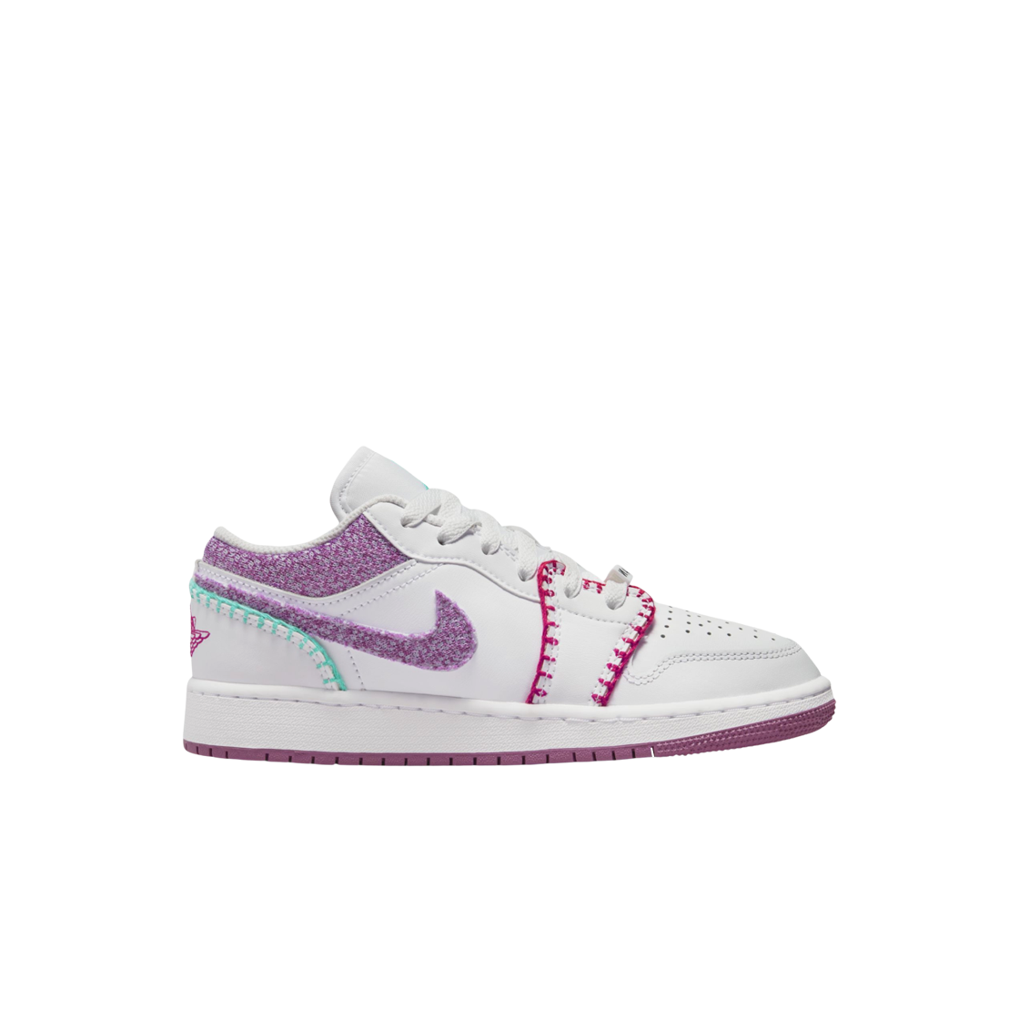 (GS) 조던 1 로우 SE 화이트 라이트 보르도((GS) Jordan 1 Low SE White Light Bordeuax)