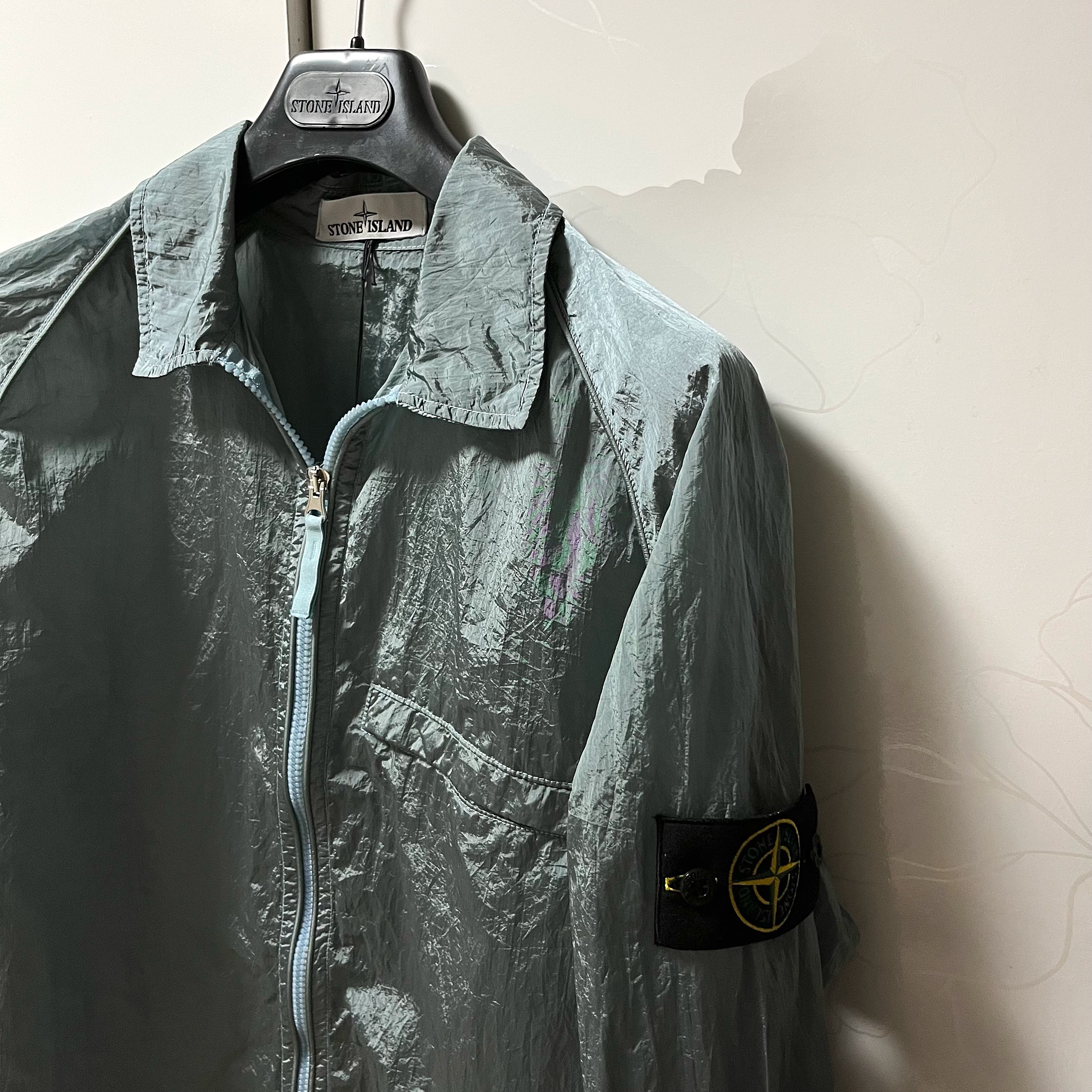 Stone Island 12321 Nylon Metal Garment Dyed Packable Overshirt Aqua - 22SS 착용 스타일