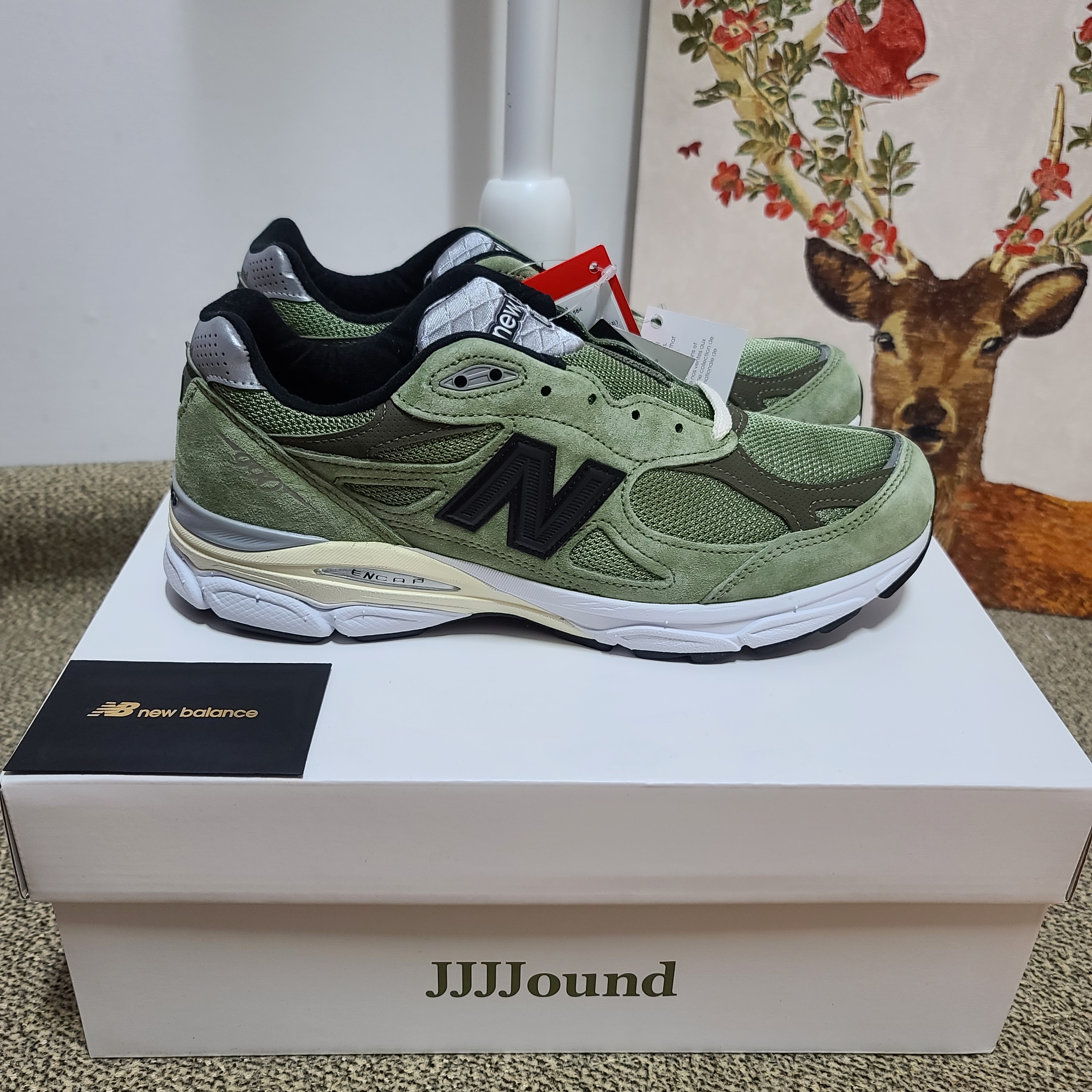 New Balance x JJJJound 990v3 Olive 착용 스타일