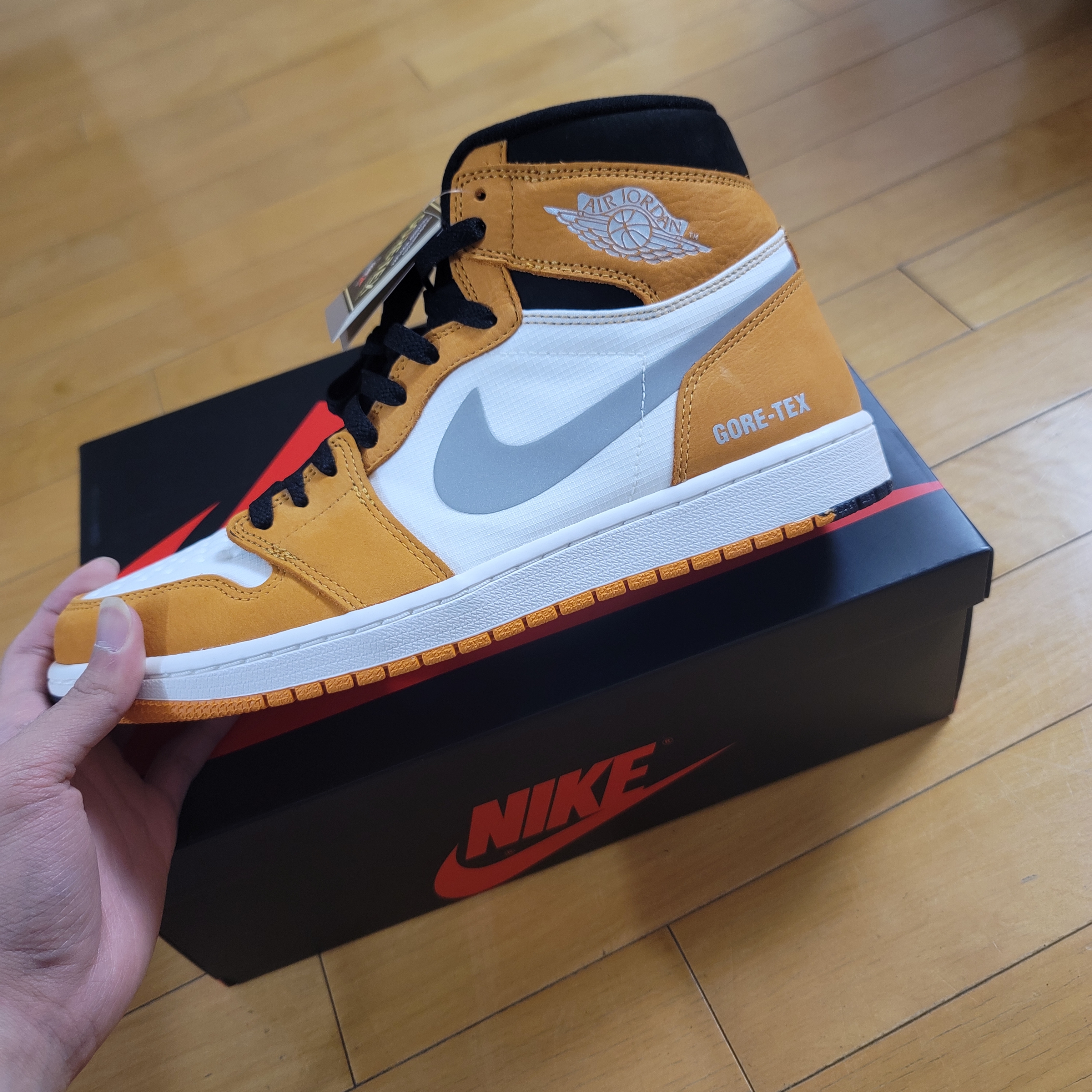 Jordan 1 Element Gore-Tex Light Curry 착용 스타일