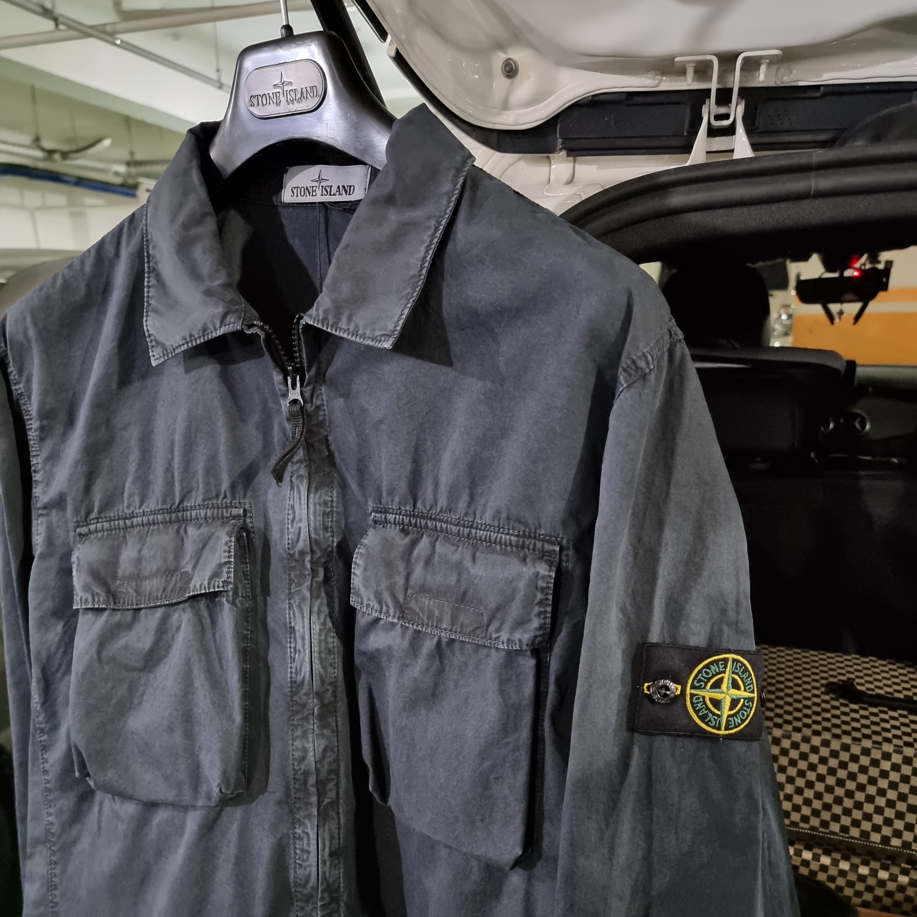 Stone Island 114WN T.CO+OLD Overshirt Black - 22SS 착용 스타일