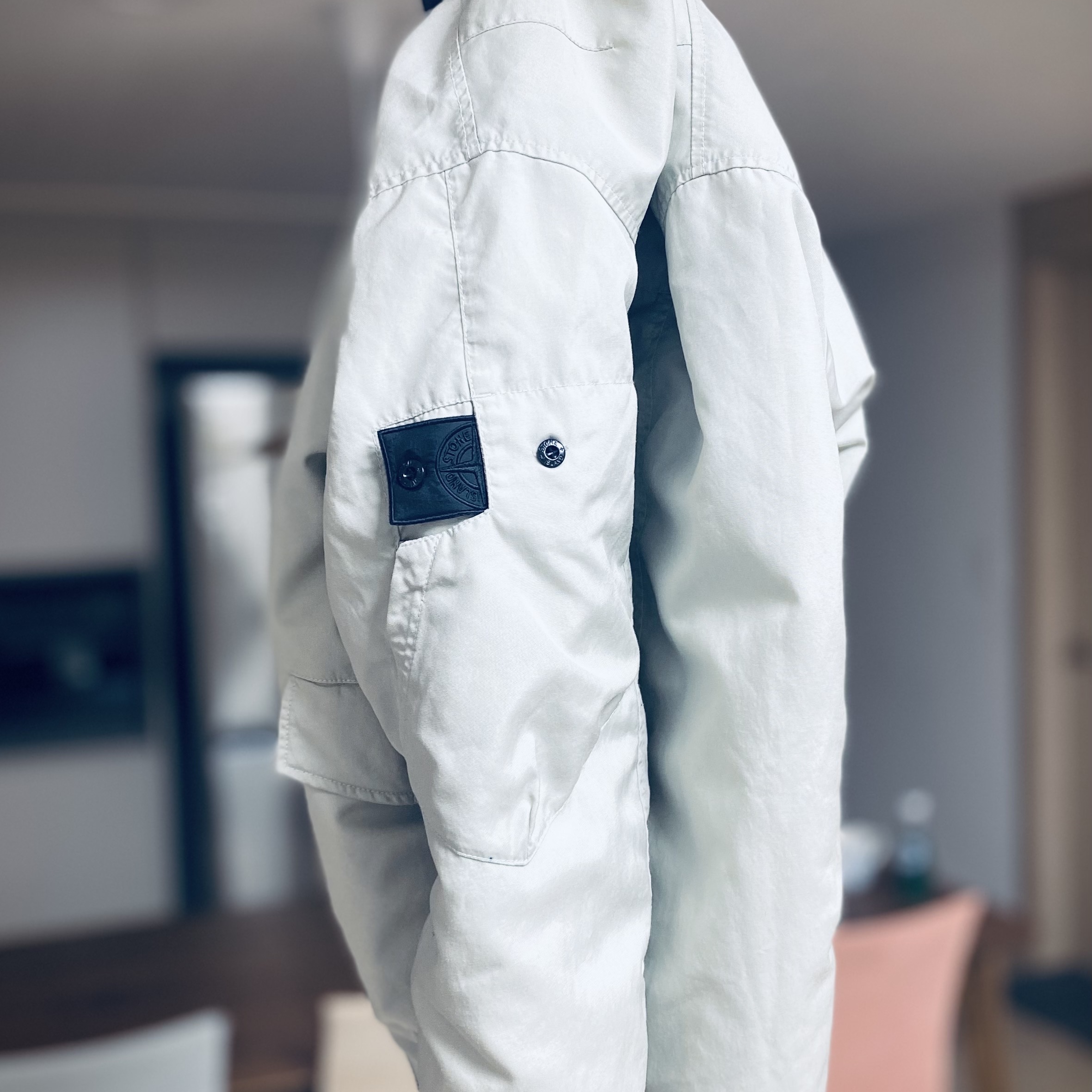 Stone Island Shadow Project 40706 Hollowcore Poly Light Garment Dyed Bomber Jacket Pearl Gray - 21FW 착용 스타일 - 2