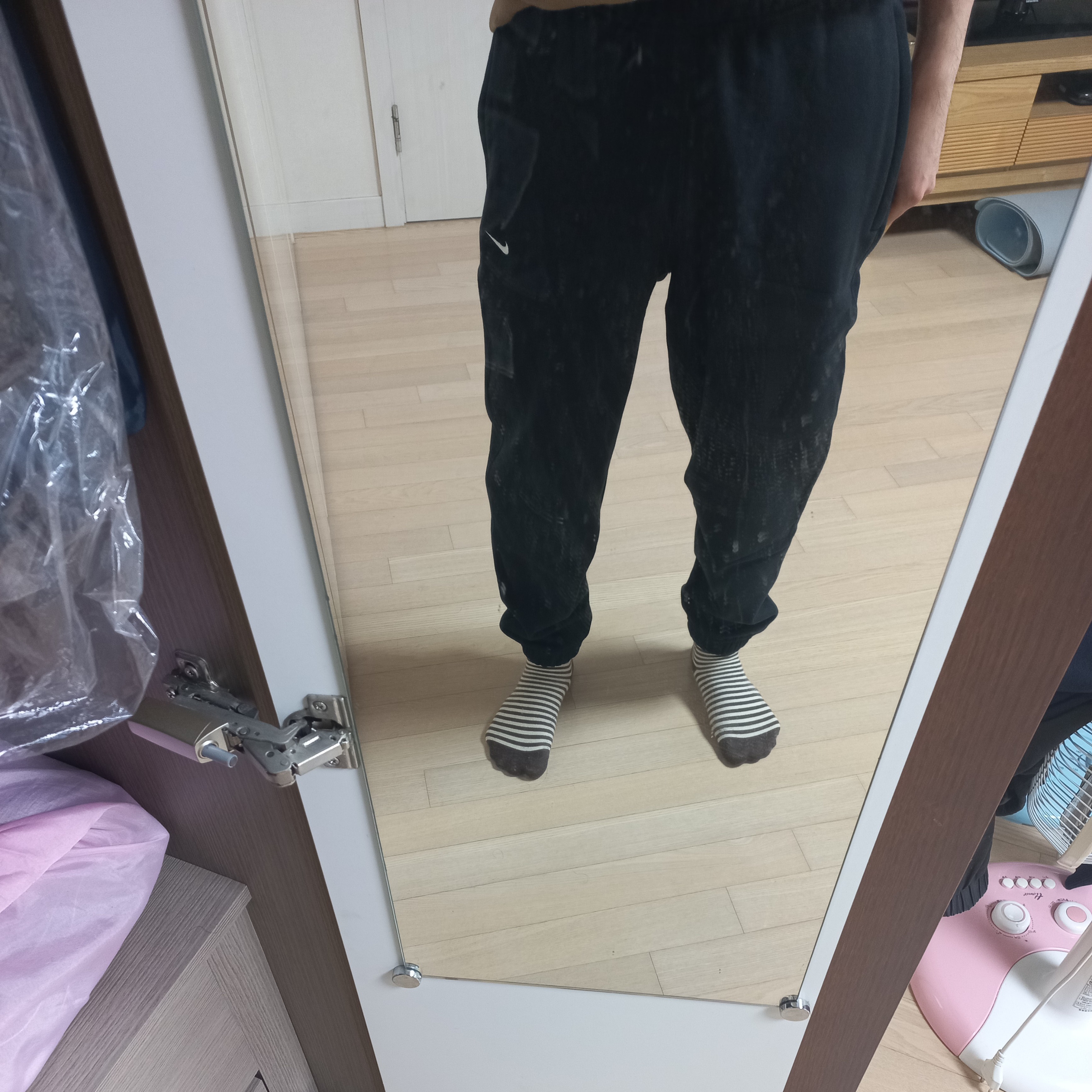 Nike NRG Solo Swoosh Fleece Pants Black - US/EU 착용 스타일