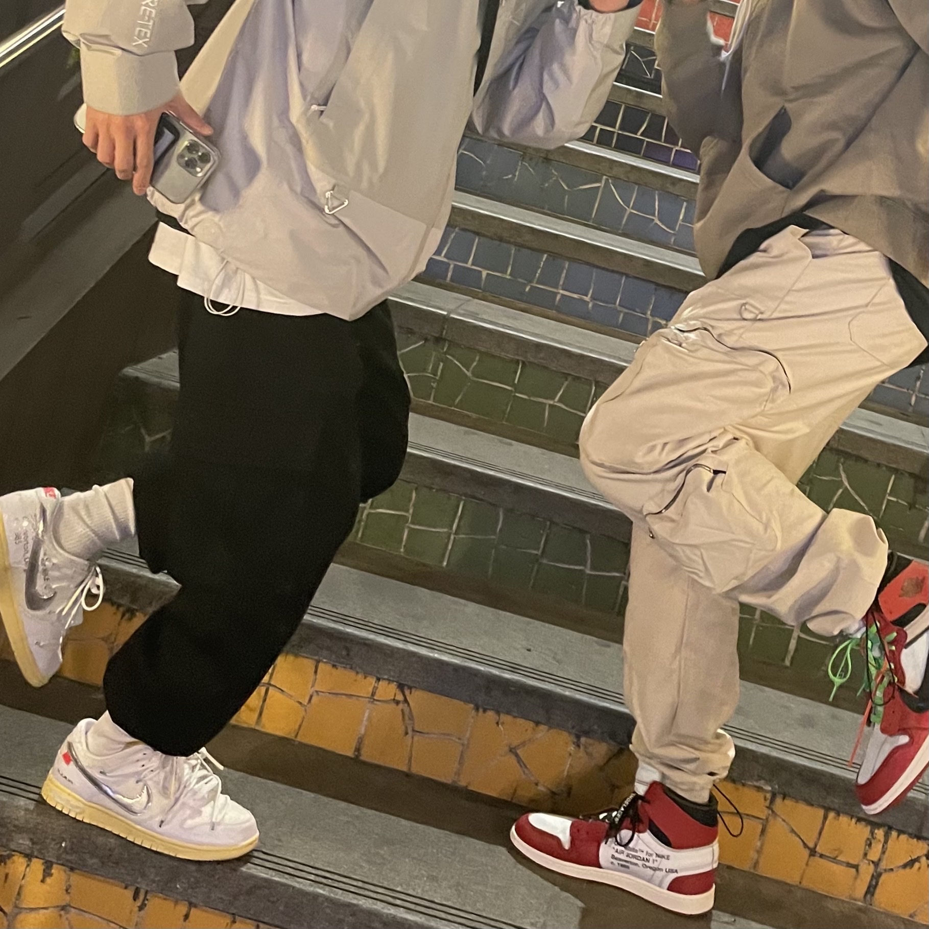 Nike x Off-White Dunk Low The 50 - Lot 1, Jordan 1 x Off-White Retro High Chicago The Ten 착용 스타일 - 2