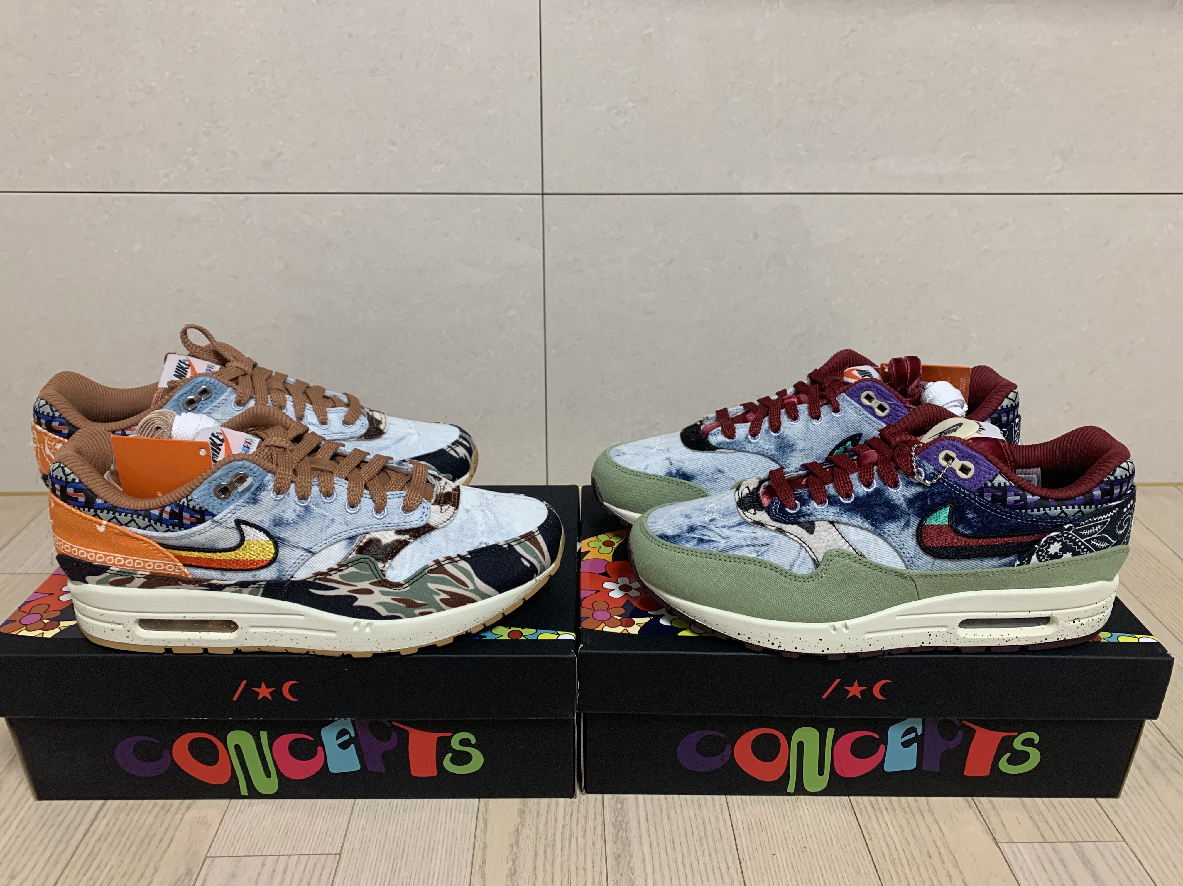 Nike x Concepts Air Max 1 SP Heavy, Nike x Concepts Air Max 1 SP Mellow 착용 스타일