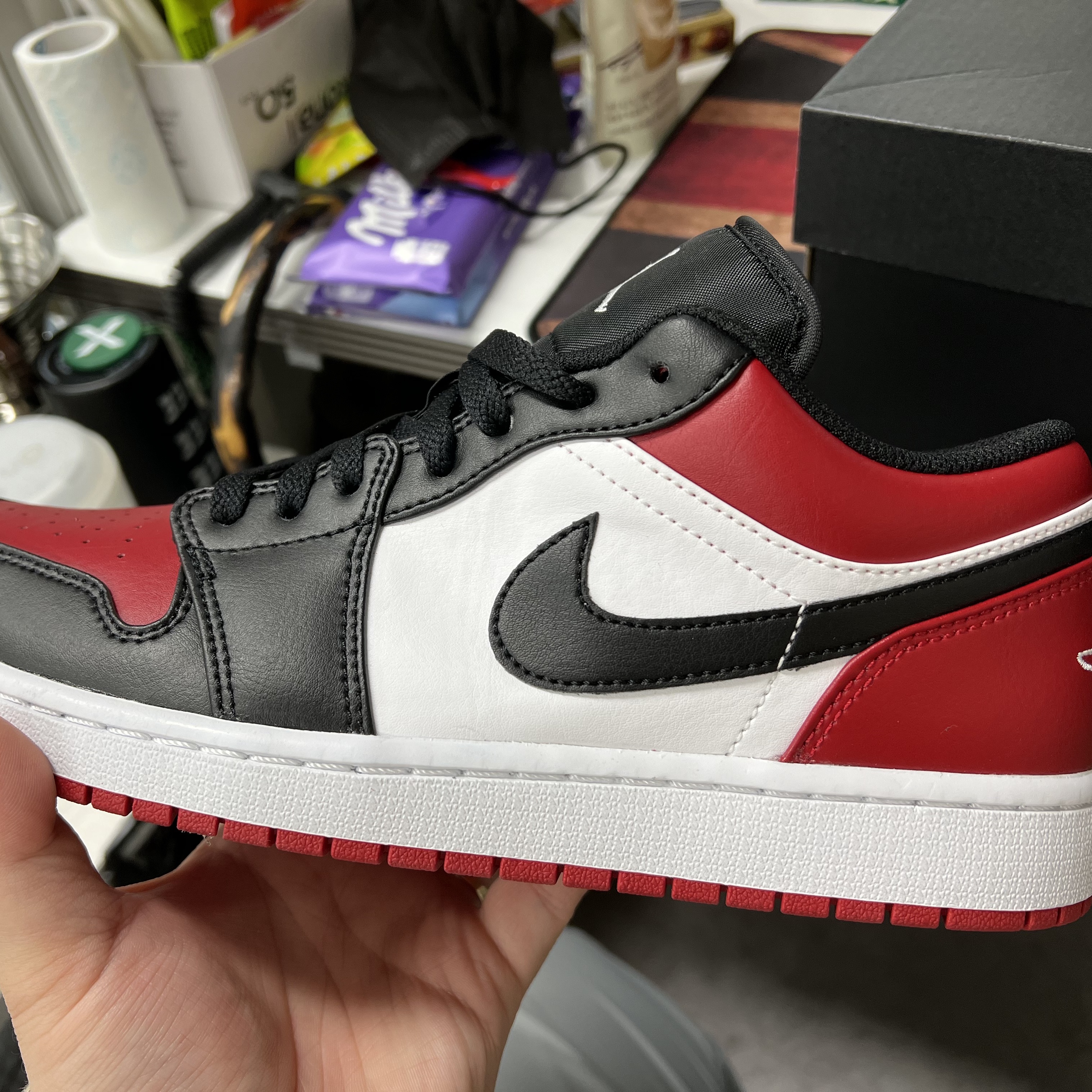 Jordan 1 Low Bred Toe 착용 스타일