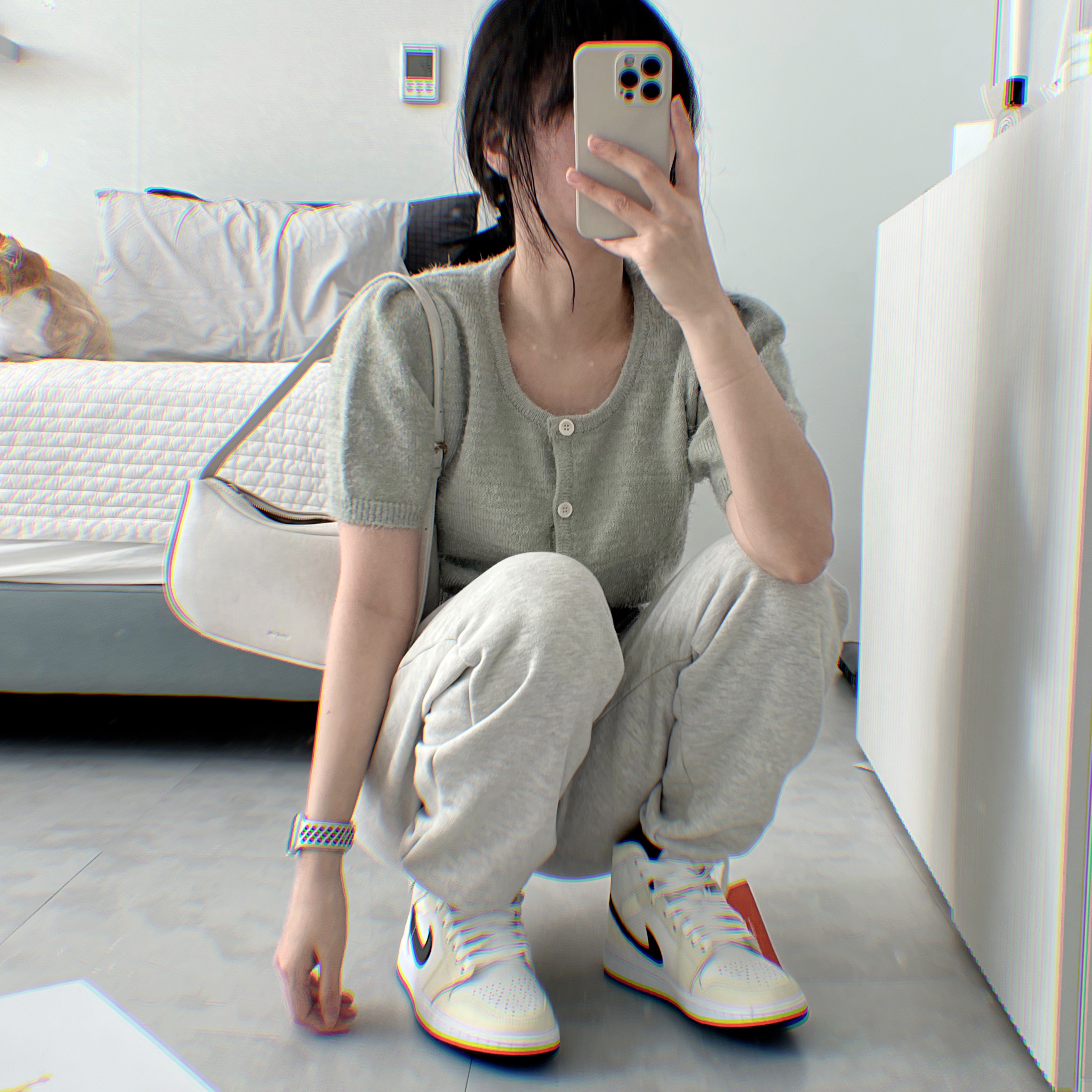 (W) Jordan 1 Mid Coconut Milk 착용 스타일