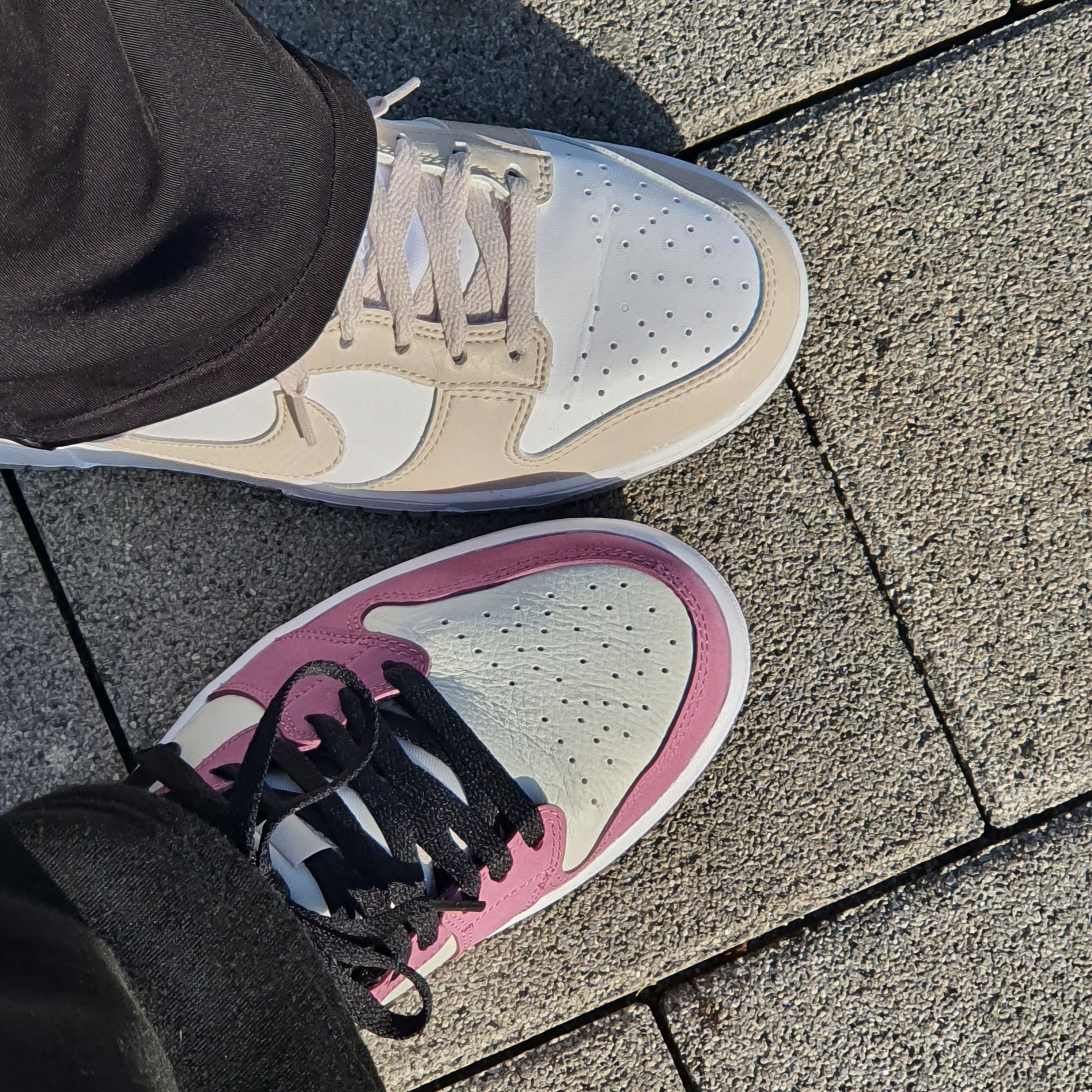 (W) Jordan 1 Mid SE Light Mulberry, (W) Nike Dunk Low Next Nature Light Orewood Brown 착용 스타일 - 3