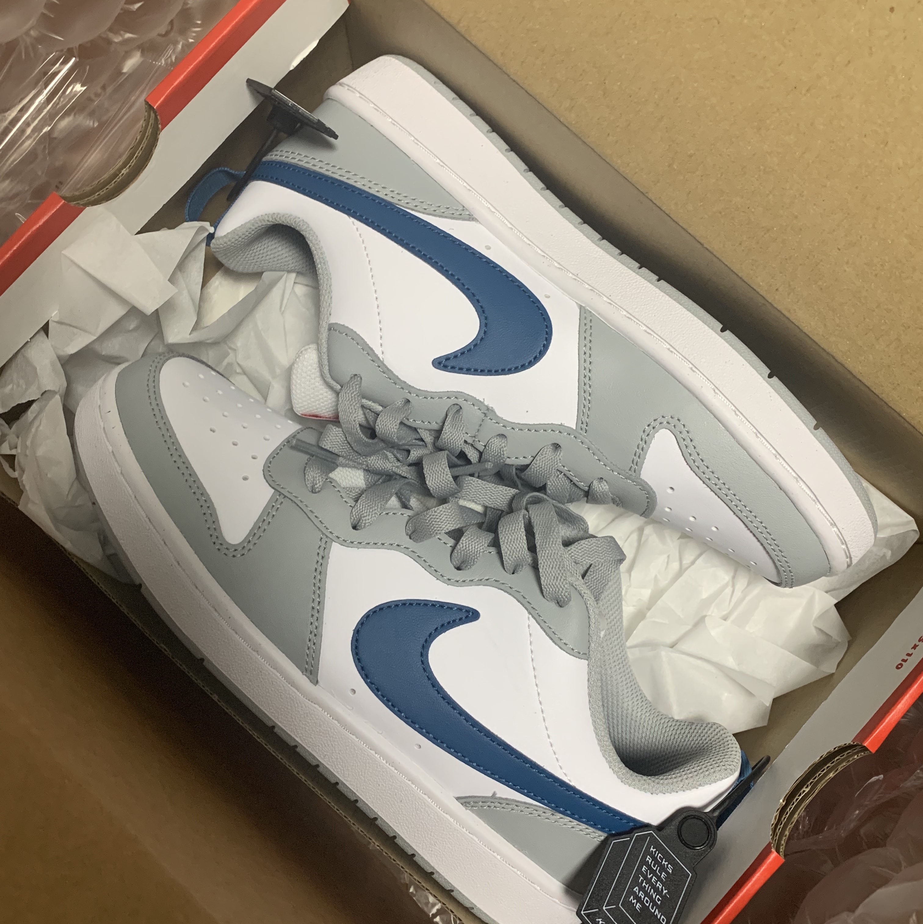 (GS) Nike Court Borough Low 2 Light Smoke Grey 착용 스타일