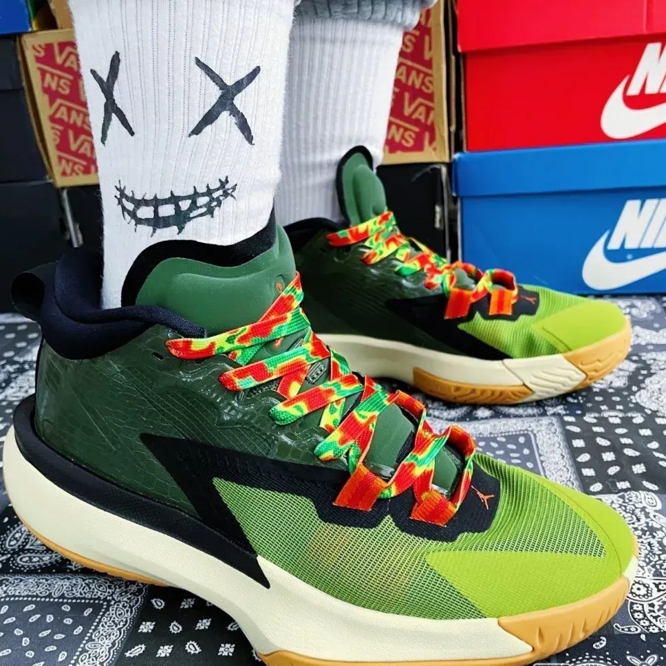 Jordan Zion 1 PF Carbon Green 착용 스타일