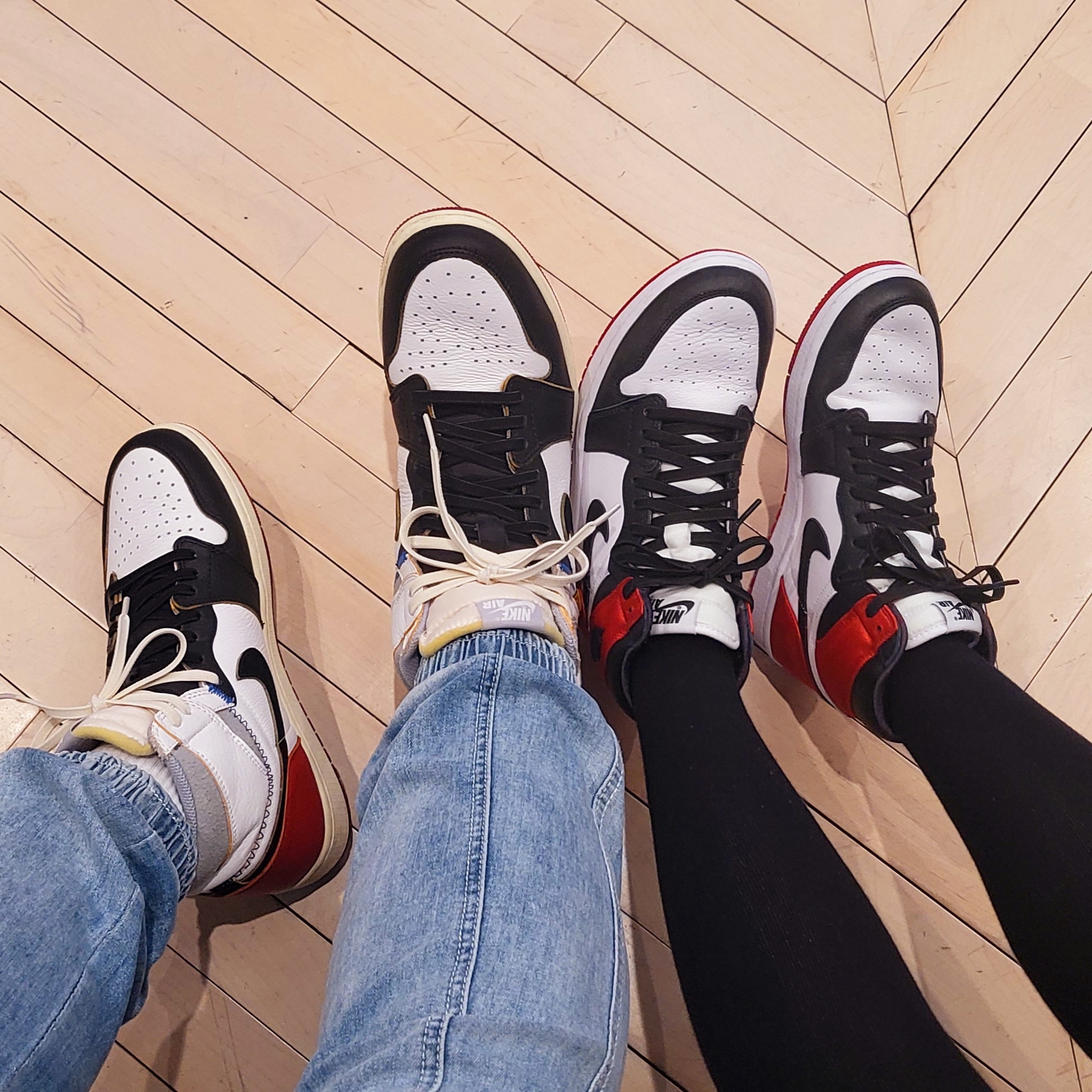 Jordan 1 x Union Retro High Black Toe, (W) Jordan 1 Retro High Satin Black Toe 착용 스타일