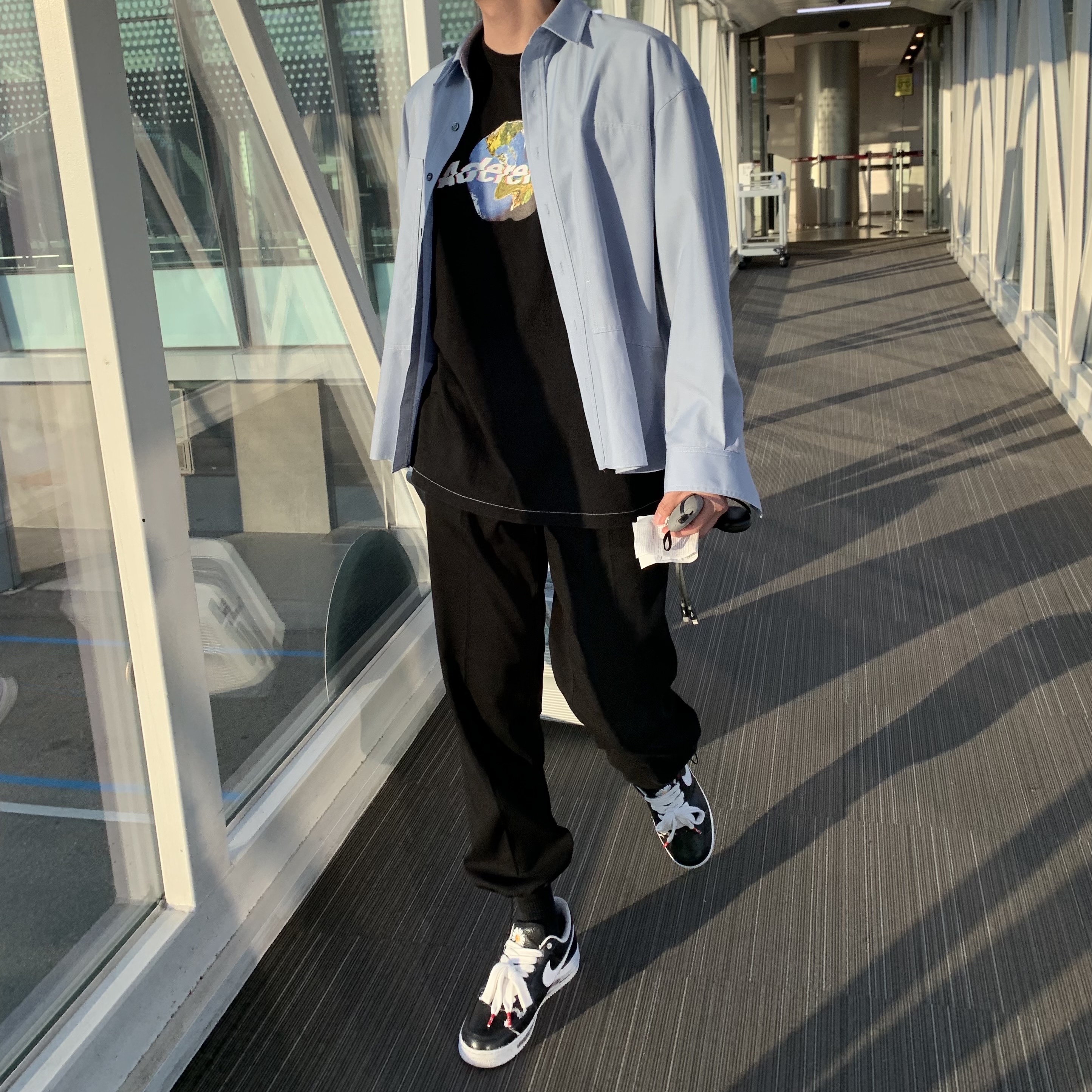 Nike x Peaceminusone Air Force 1 Low Para-Noise 착용 스타일