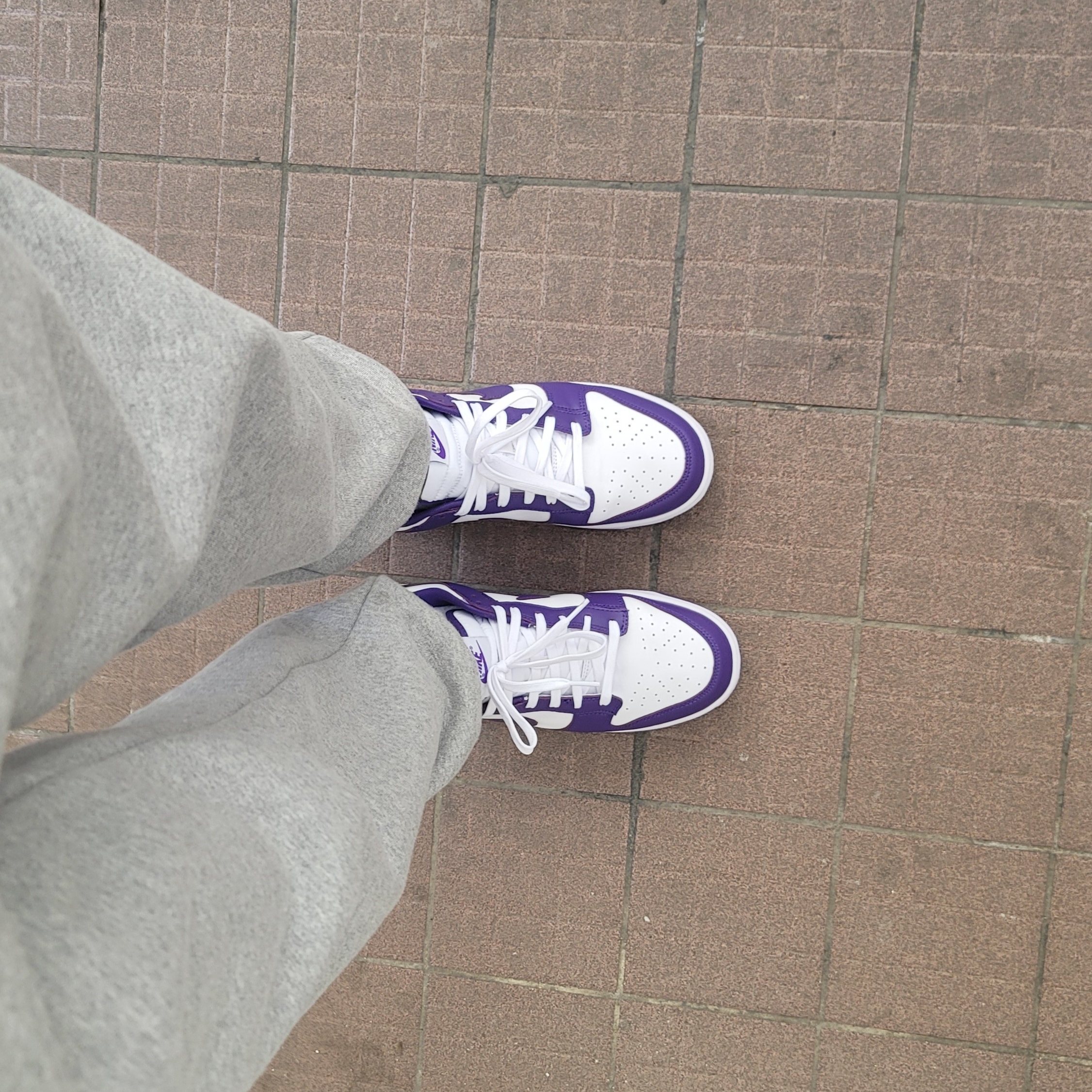 Nike Dunk Low Retro Championship Court Purple 착용 스타일 - 1