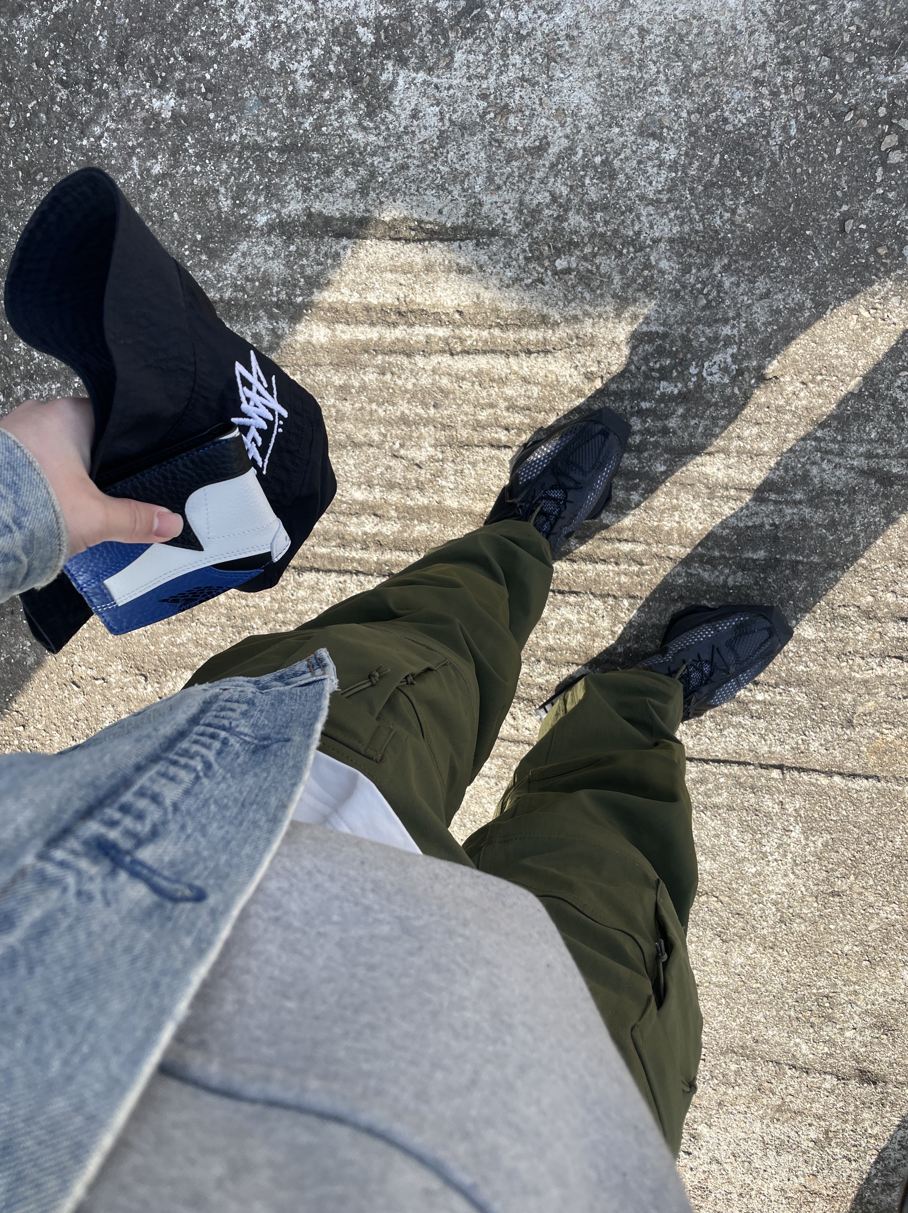 Nike x Matthew M Williams Zoom 004 Triple Black, Nike x Stussy Bucket Hat Black 착용 스타일