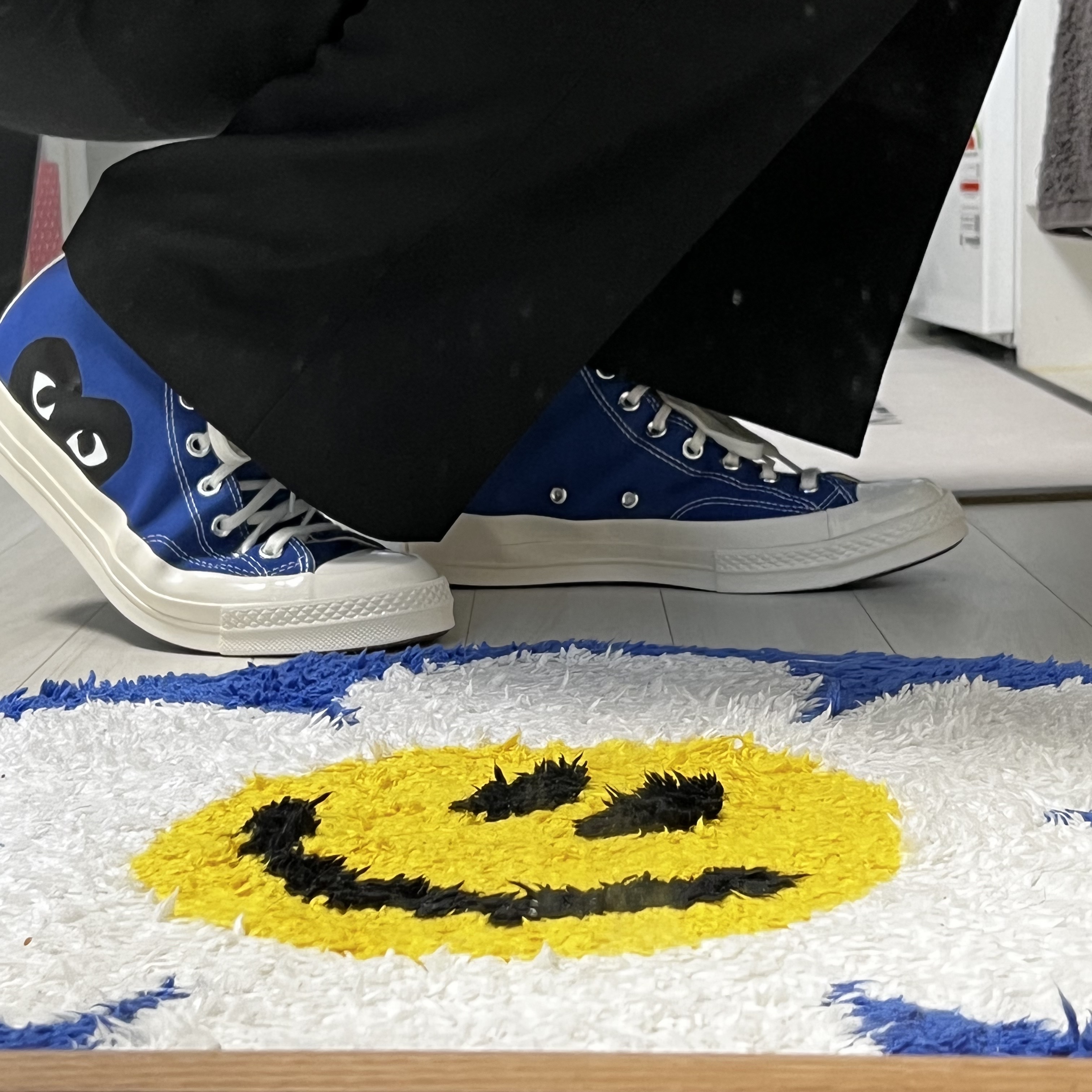 Converse x Play Comme des Garcons Chuck 70 Hi Blue Quartz 착용 스타일