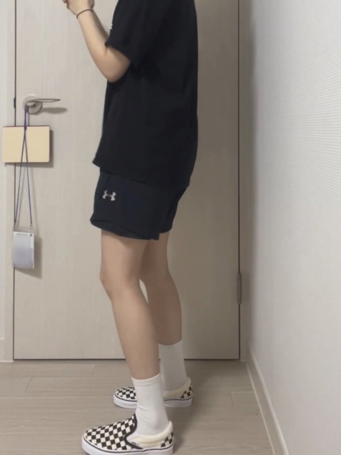 Vans Slip-On Checkerboard 착용 스타일 - 1