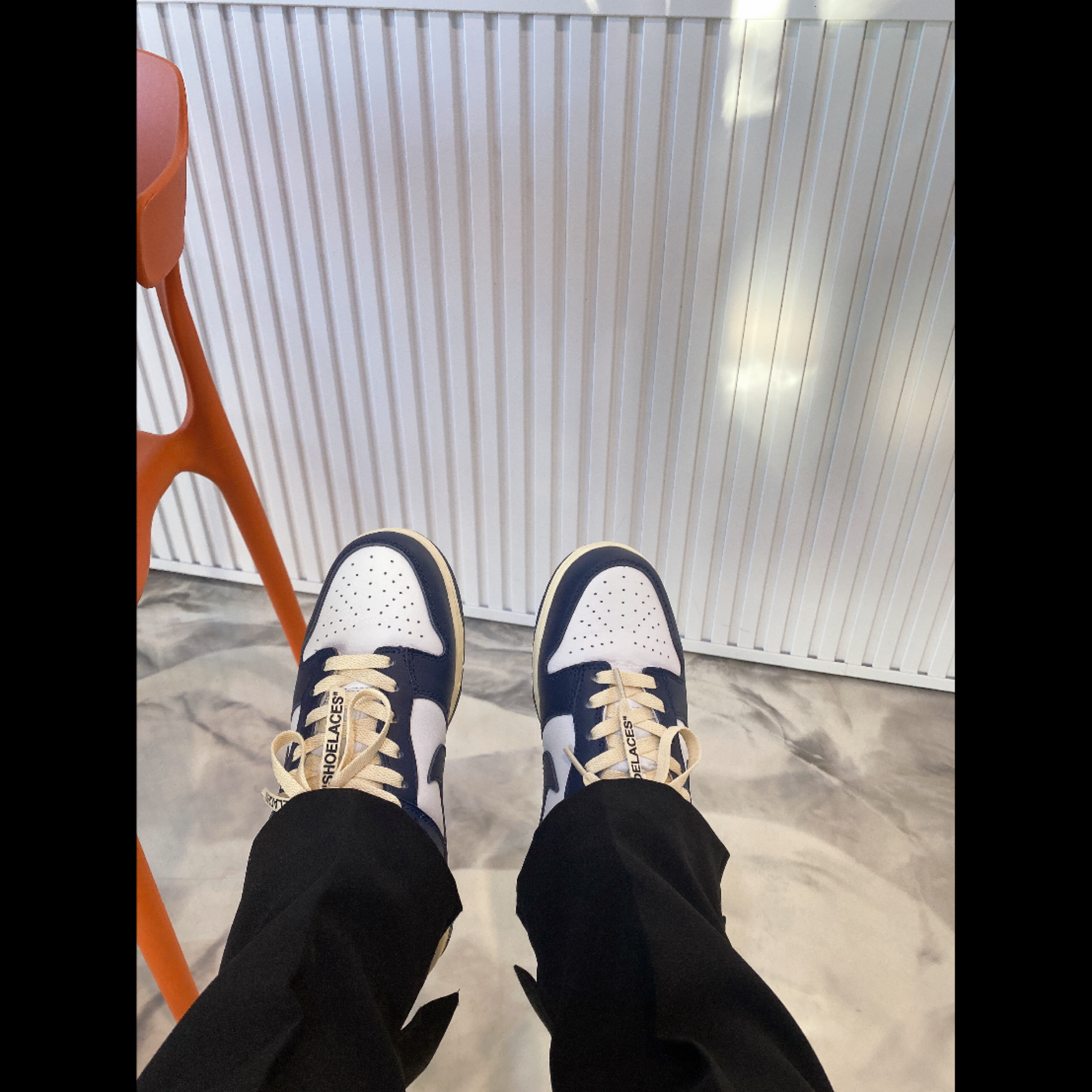 (W) Nike Dunk Low Vintage Midnight Navy 착용 스타일