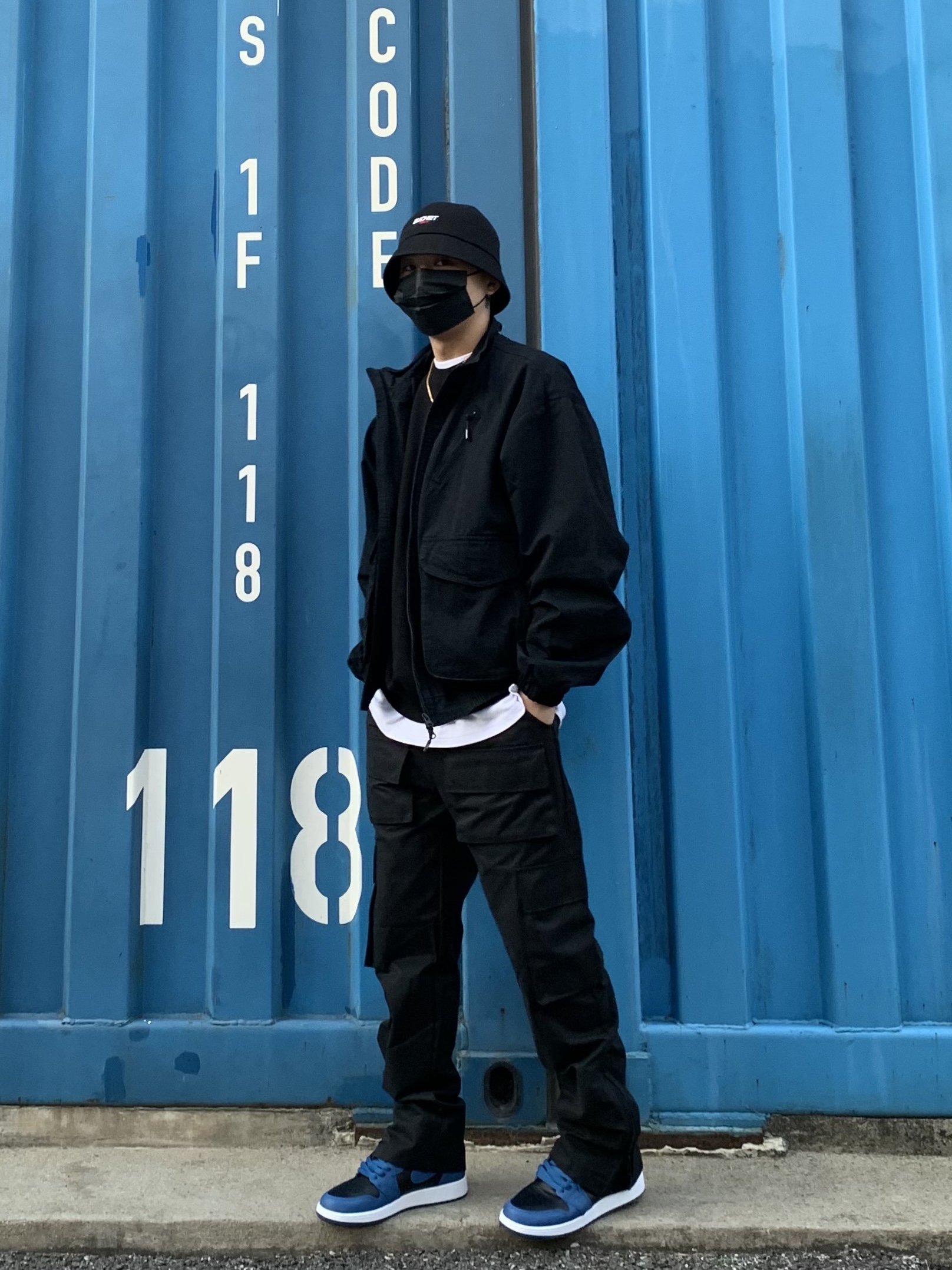Jordan 1 Retro High OG Dark Marina Blue, (GS) Jordan 1 Retro High OG Dark Marina Blue 착용 스타일 - 1