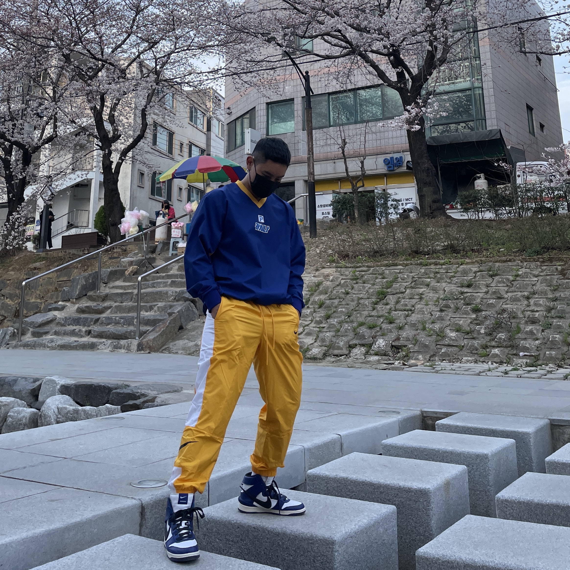 Nike x Ambush Dunk High Deep Royal Blue 착용 스타일