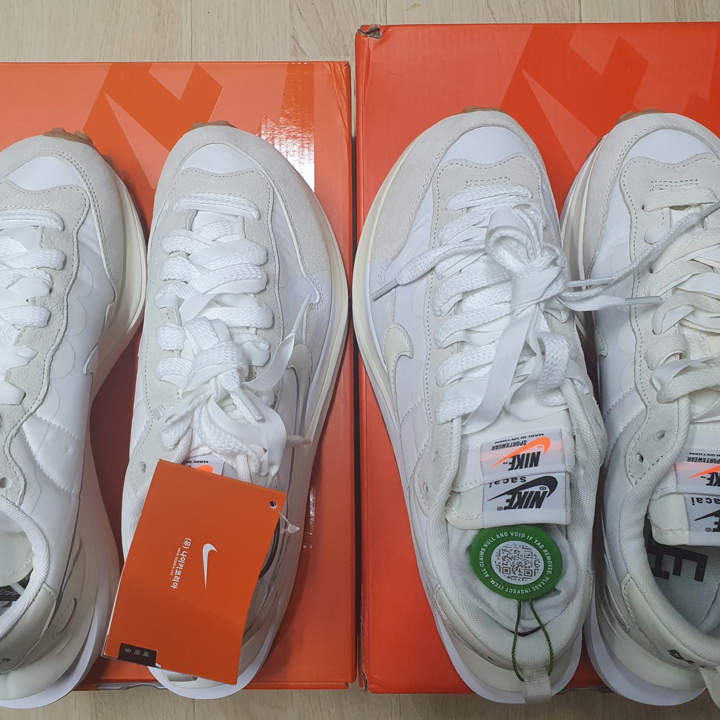 Nike x Sacai VaporWaffle White and Gum 착용 스타일 - 1