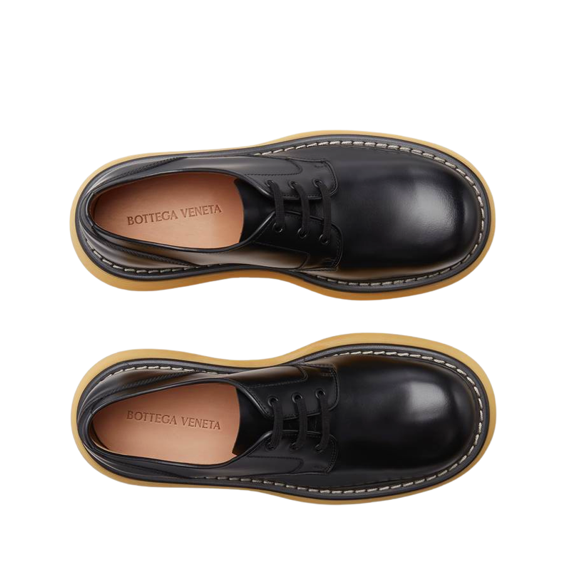 보테가 베네타 브러쉬드 레더 레이스업 슈즈 블랙(Bottega Veneta Swell Brushed Leather Laced-Up Shoes Black) - 2
