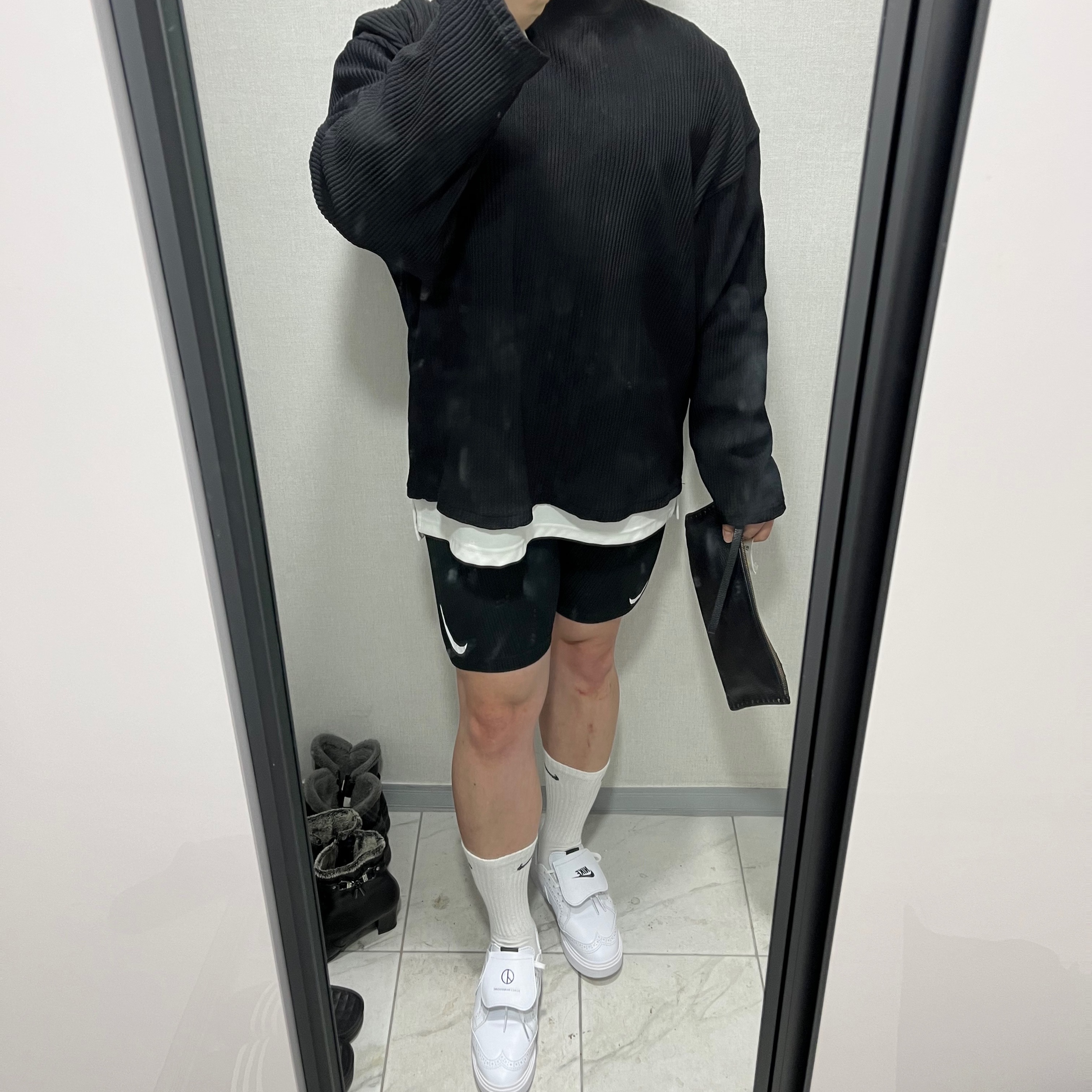Nike x Peaceminusone Kwondo1 White 착용 스타일