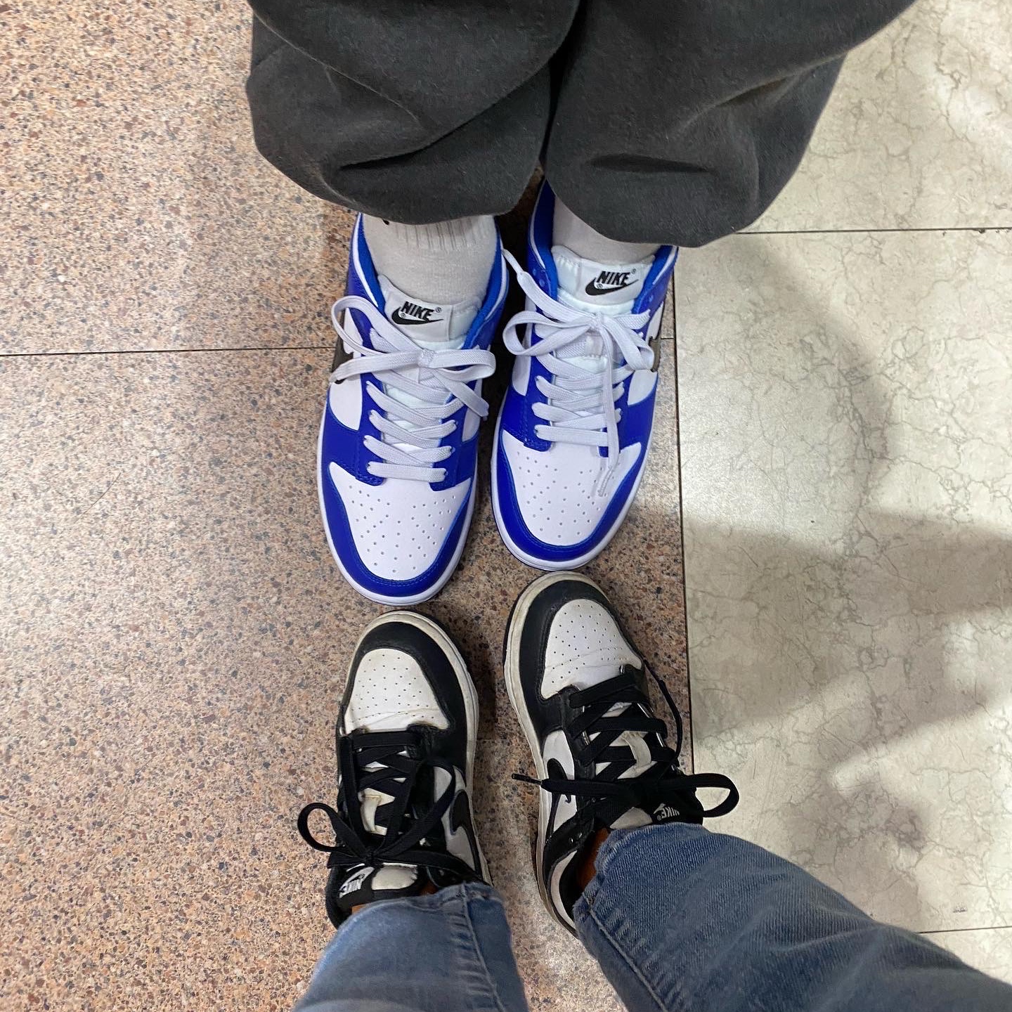 (GS) Nike Dunk Low Bright Crimson Game Royal 착용 스타일