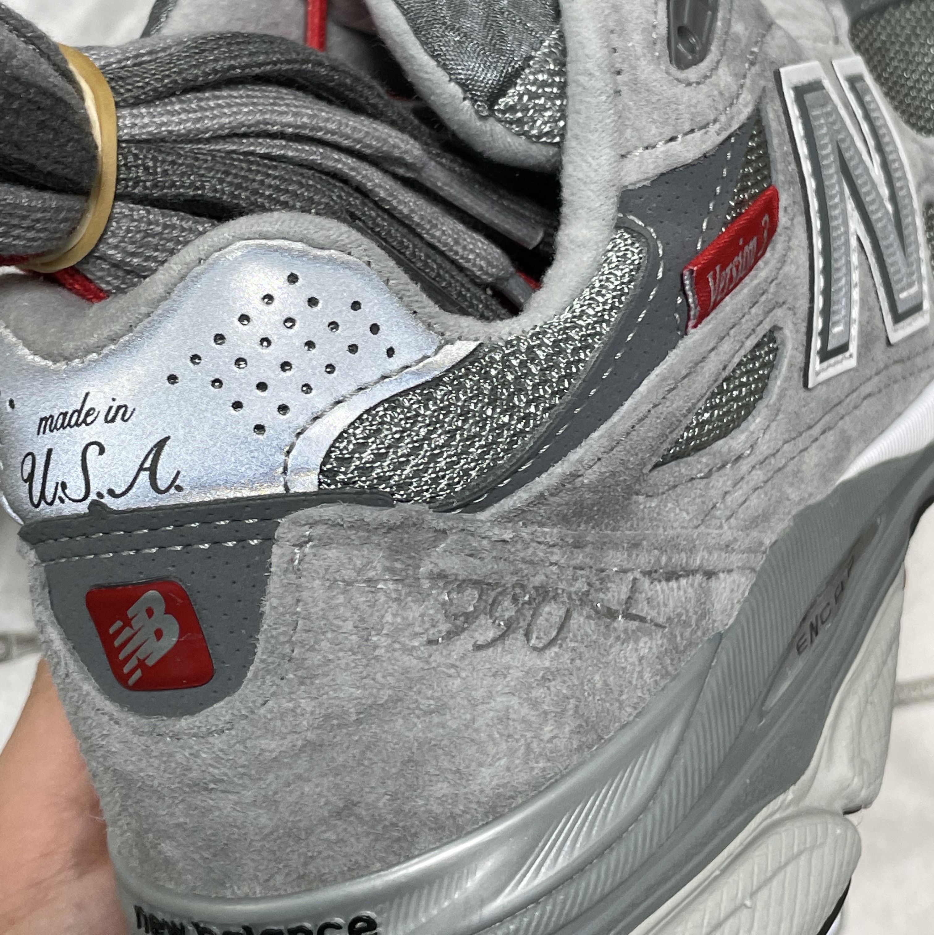 New Balance 990vs3 Made in USA Grey - D Standard 착용 스타일 - 2