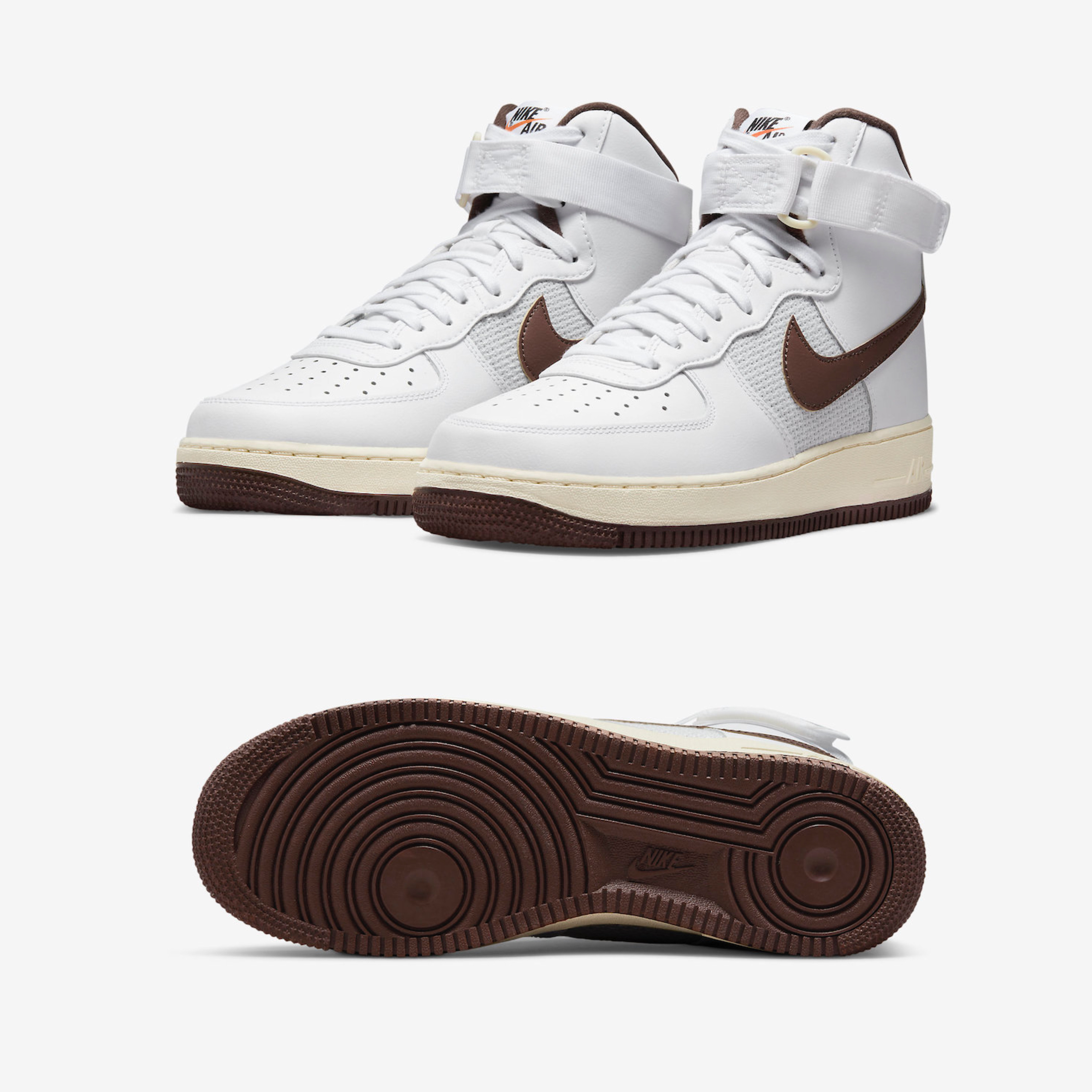 Nike Air Force 1 High '07 LV8 White and Light Chocolate 착용 스타일 - 2