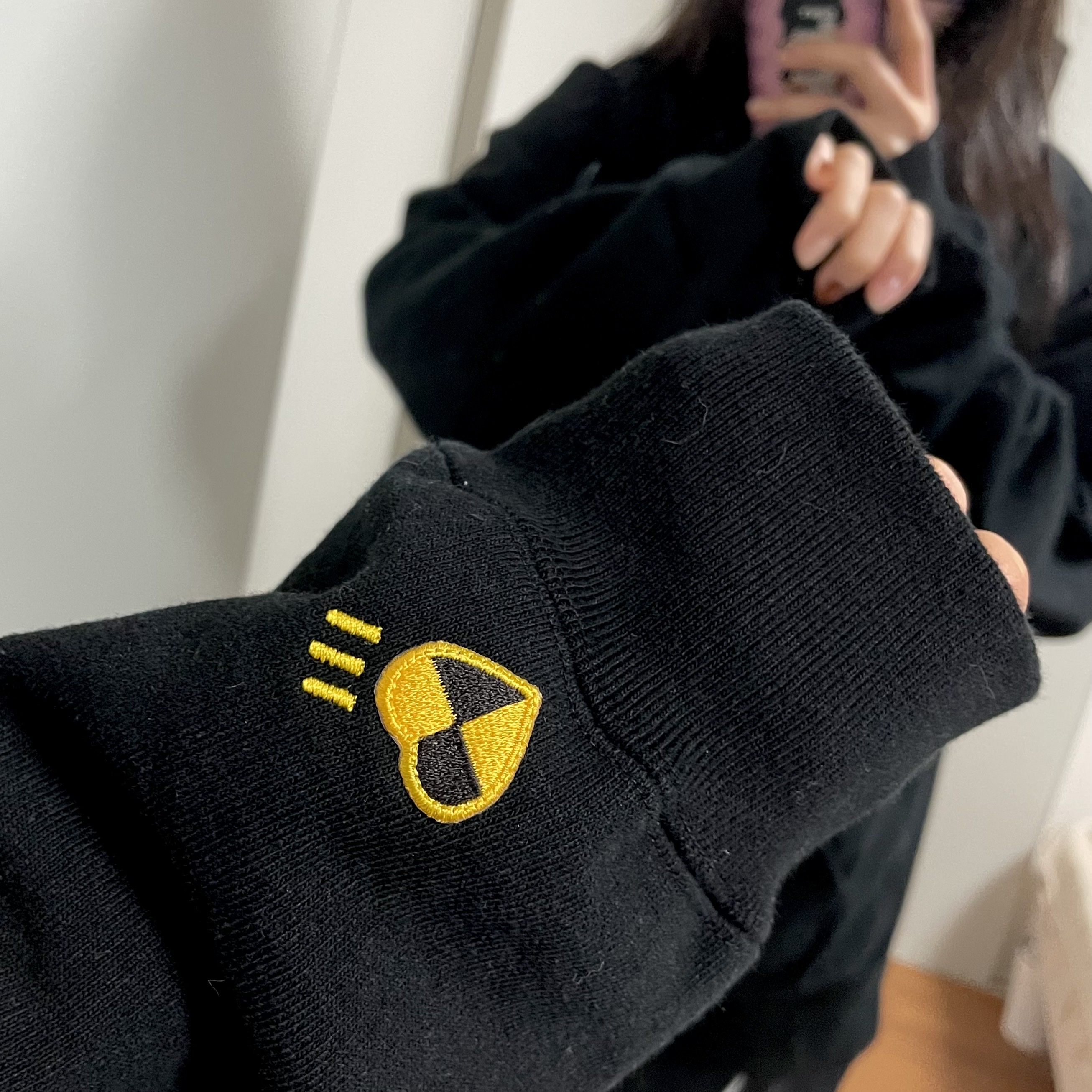 Human Made x A$AP Rocky Human Testing Pizza Hoodie Black 착용 스타일 - 2