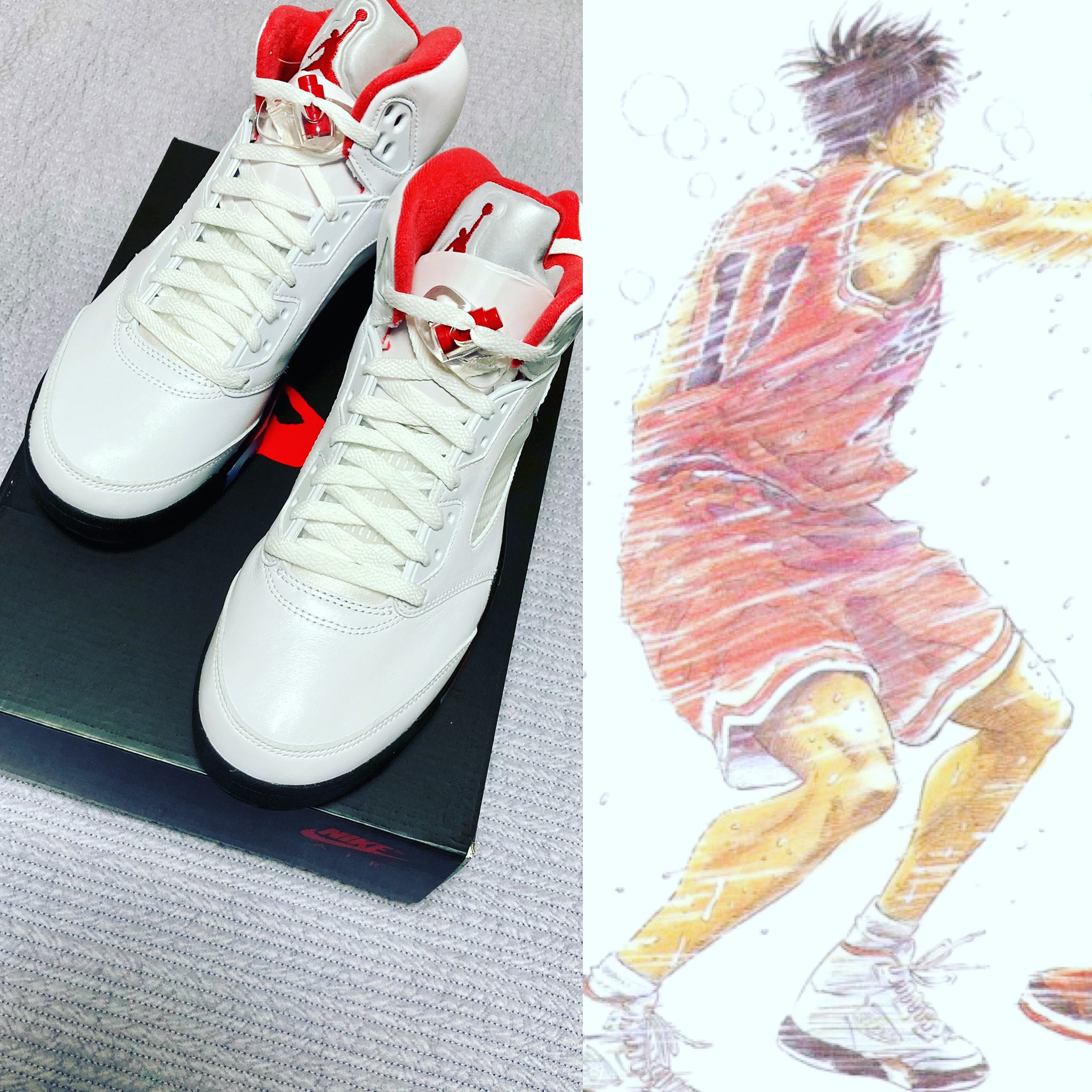 Jordan 5 Retro Fire Red Silver Tongue 2020 착용 스타일