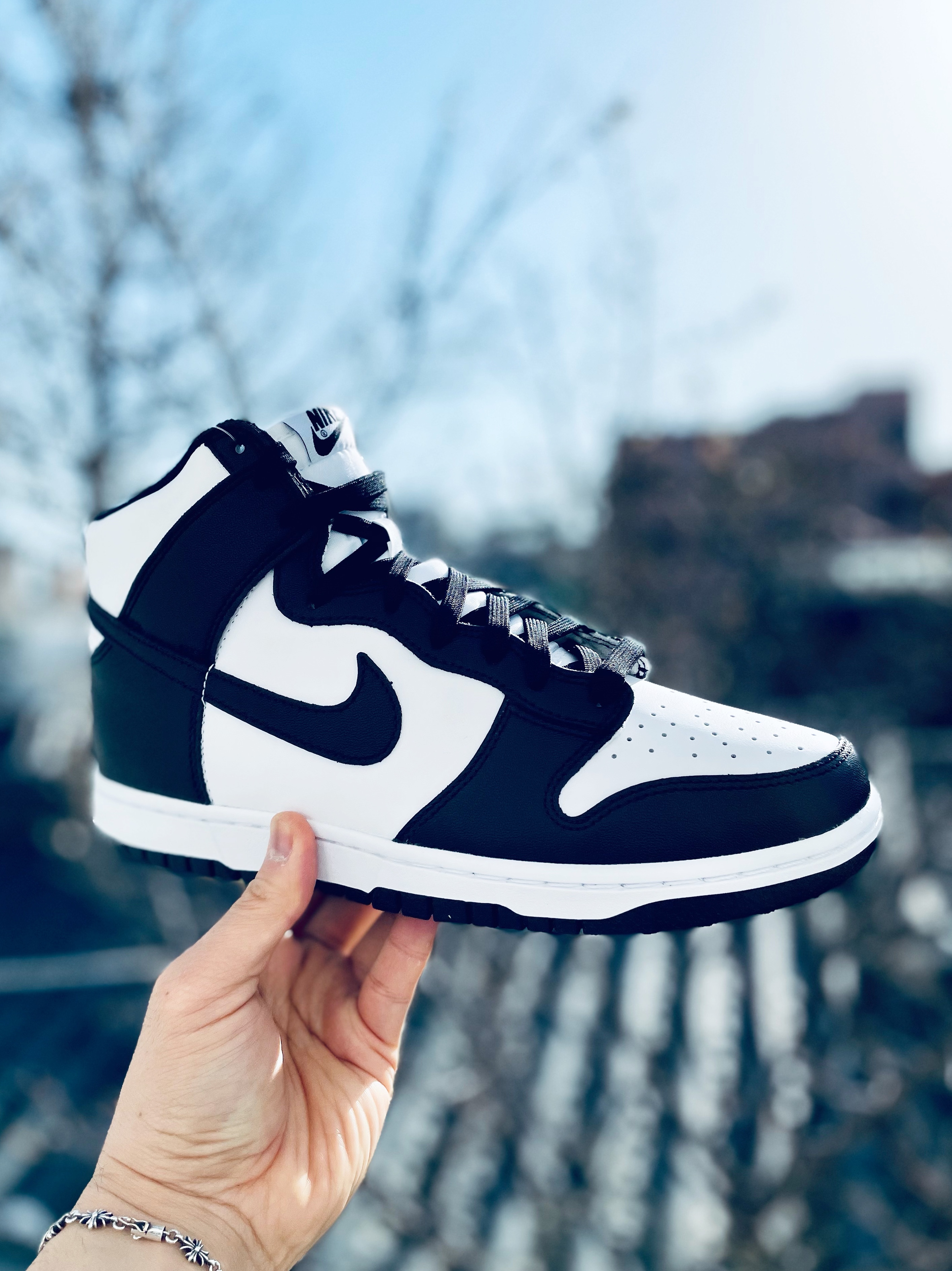 Nike Dunk High Retro Championship White 착용 스타일