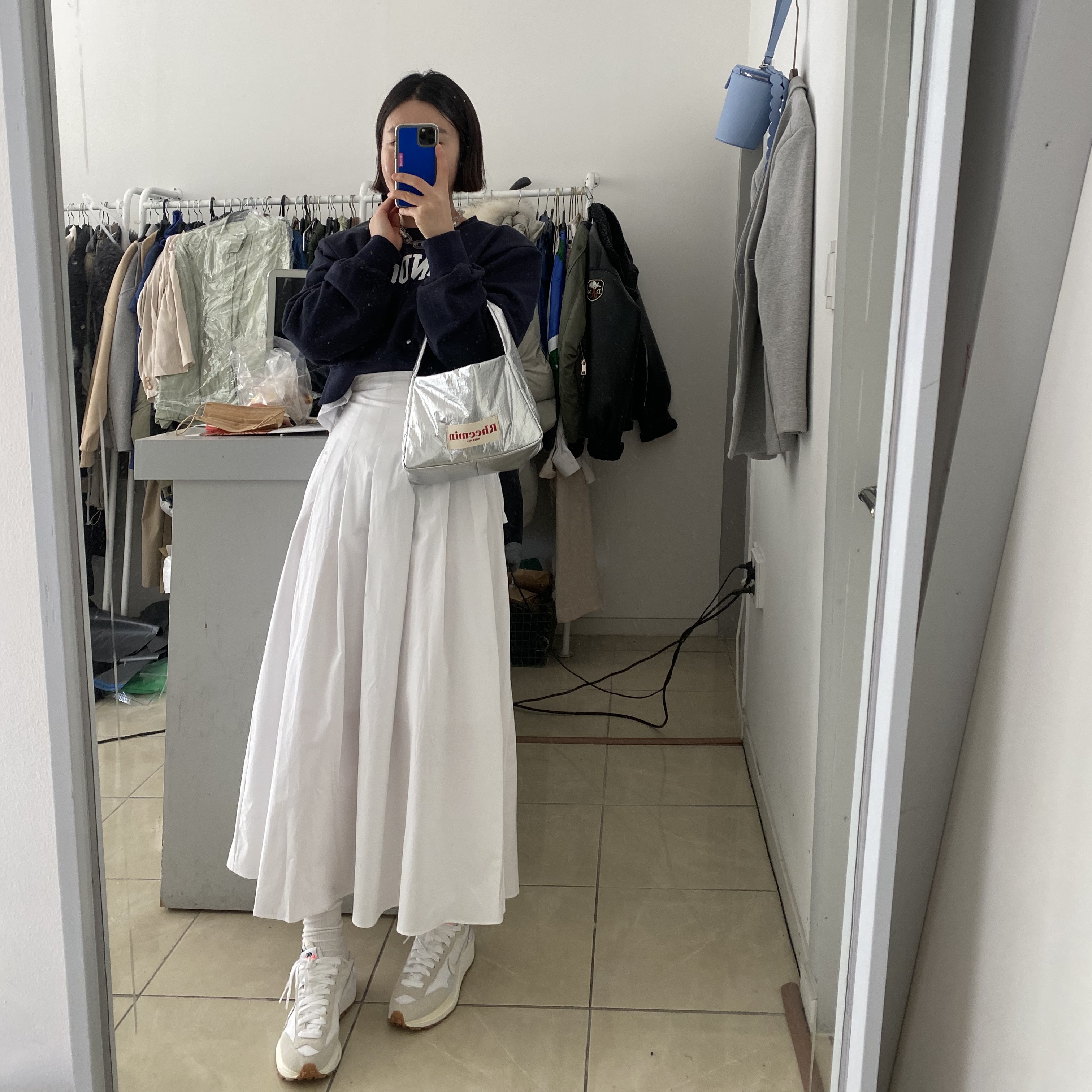 Nike x Sacai VaporWaffle White and Gum 착용 스타일