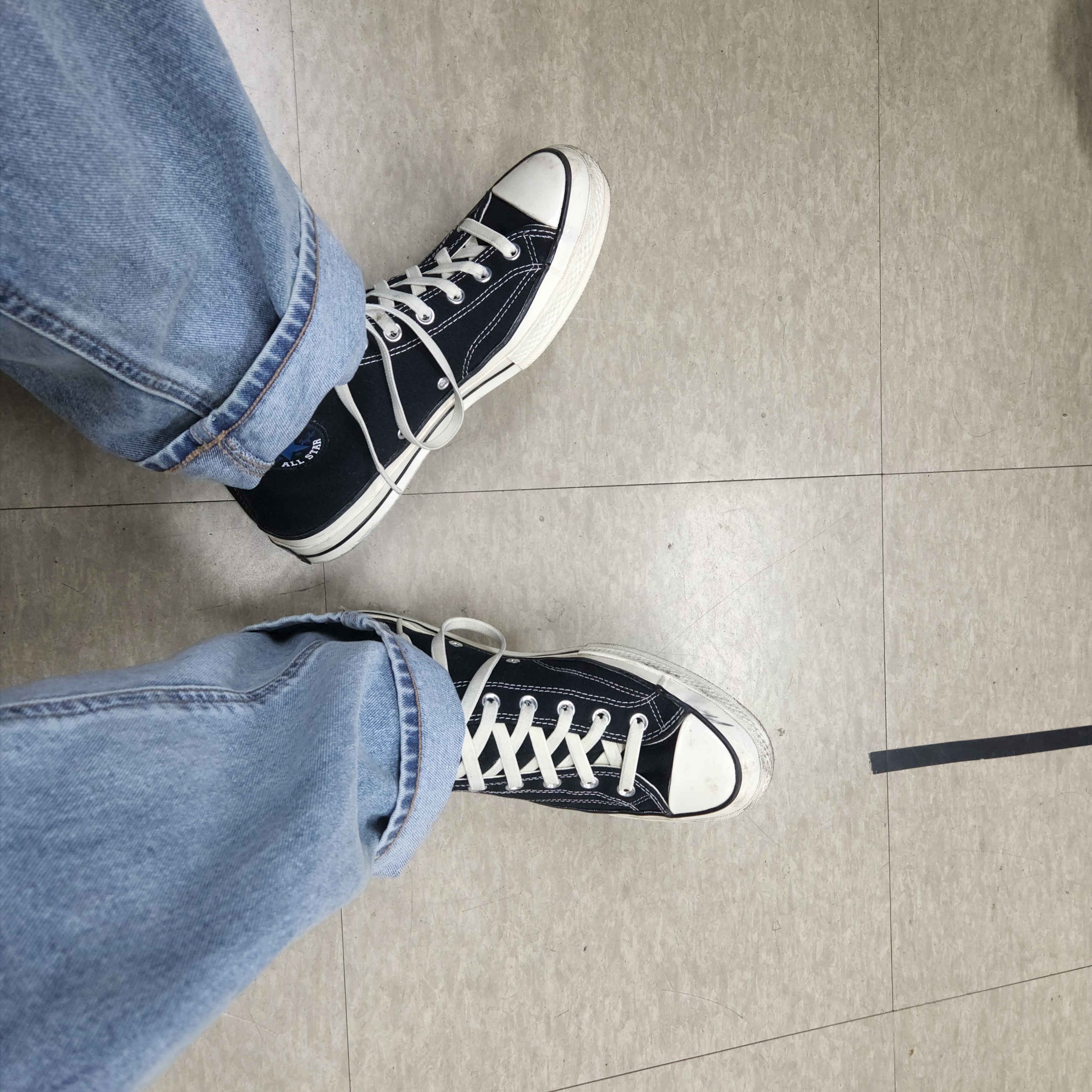 Converse Chuck 70 High Velcro Patch Black 착용 스타일