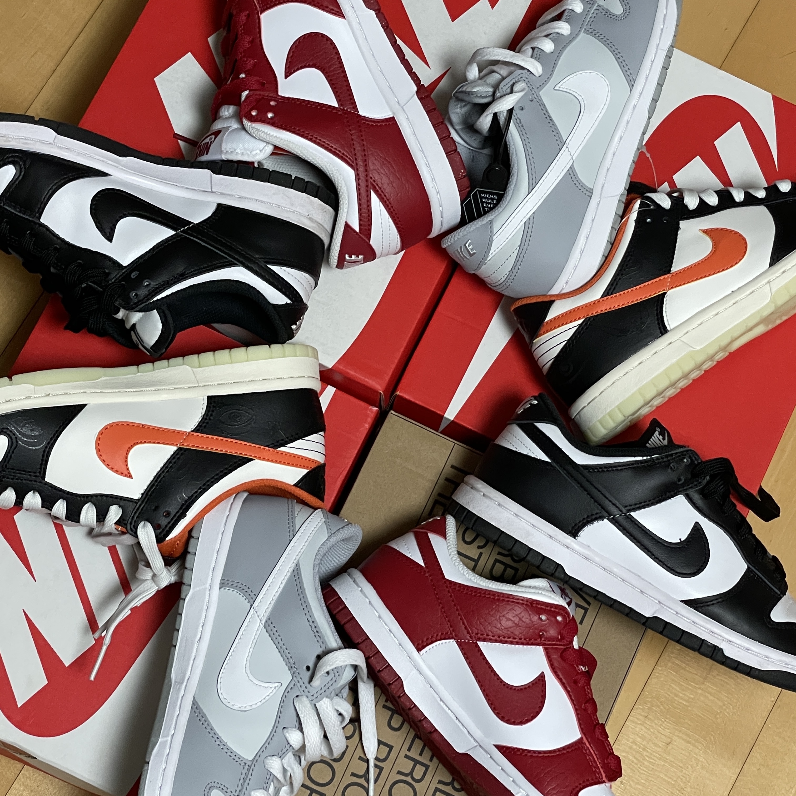 (W) Nike Dunk Low Next Nature Gym Red, (W) Nike Dunk Low Black 착용 스타일