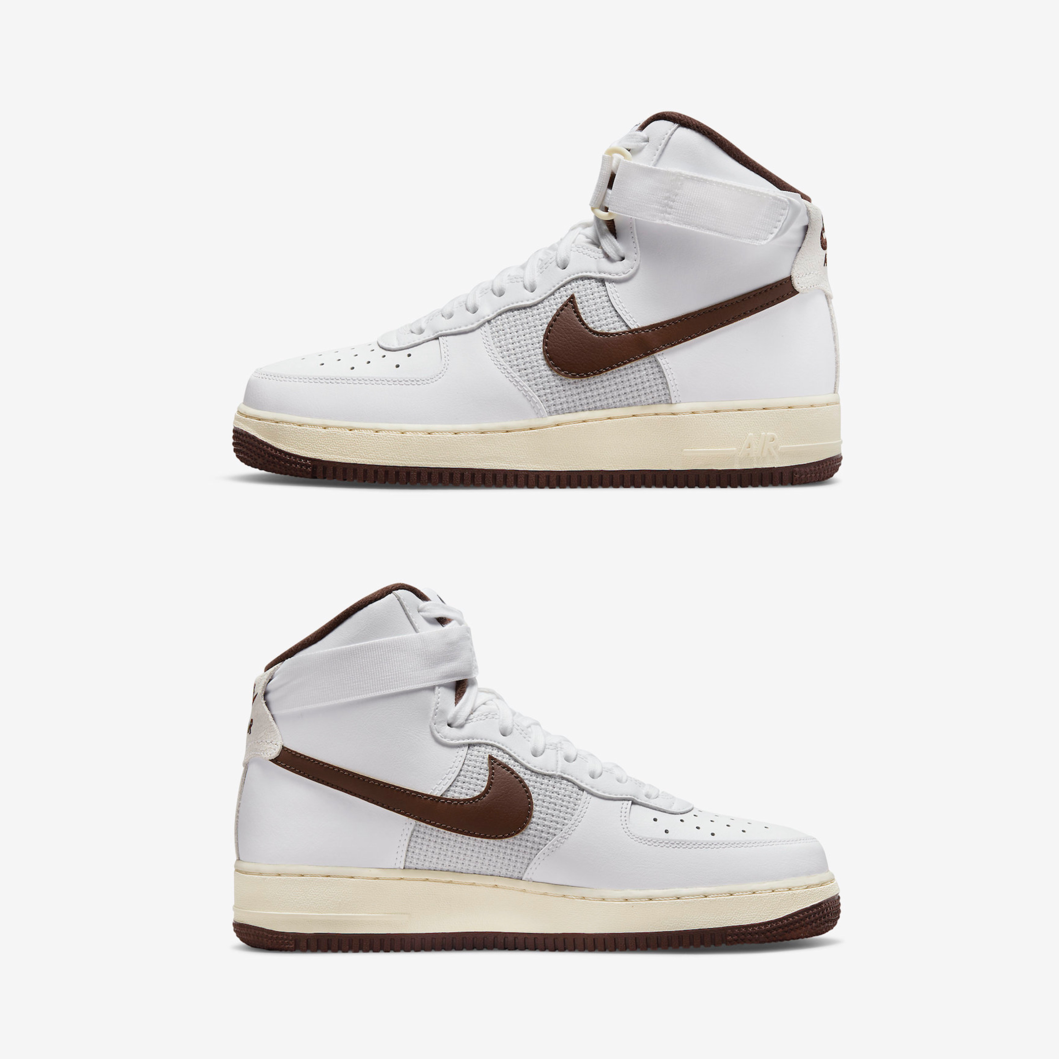 Nike Air Force 1 High '07 LV8 White and Light Chocolate 착용 스타일 - 3