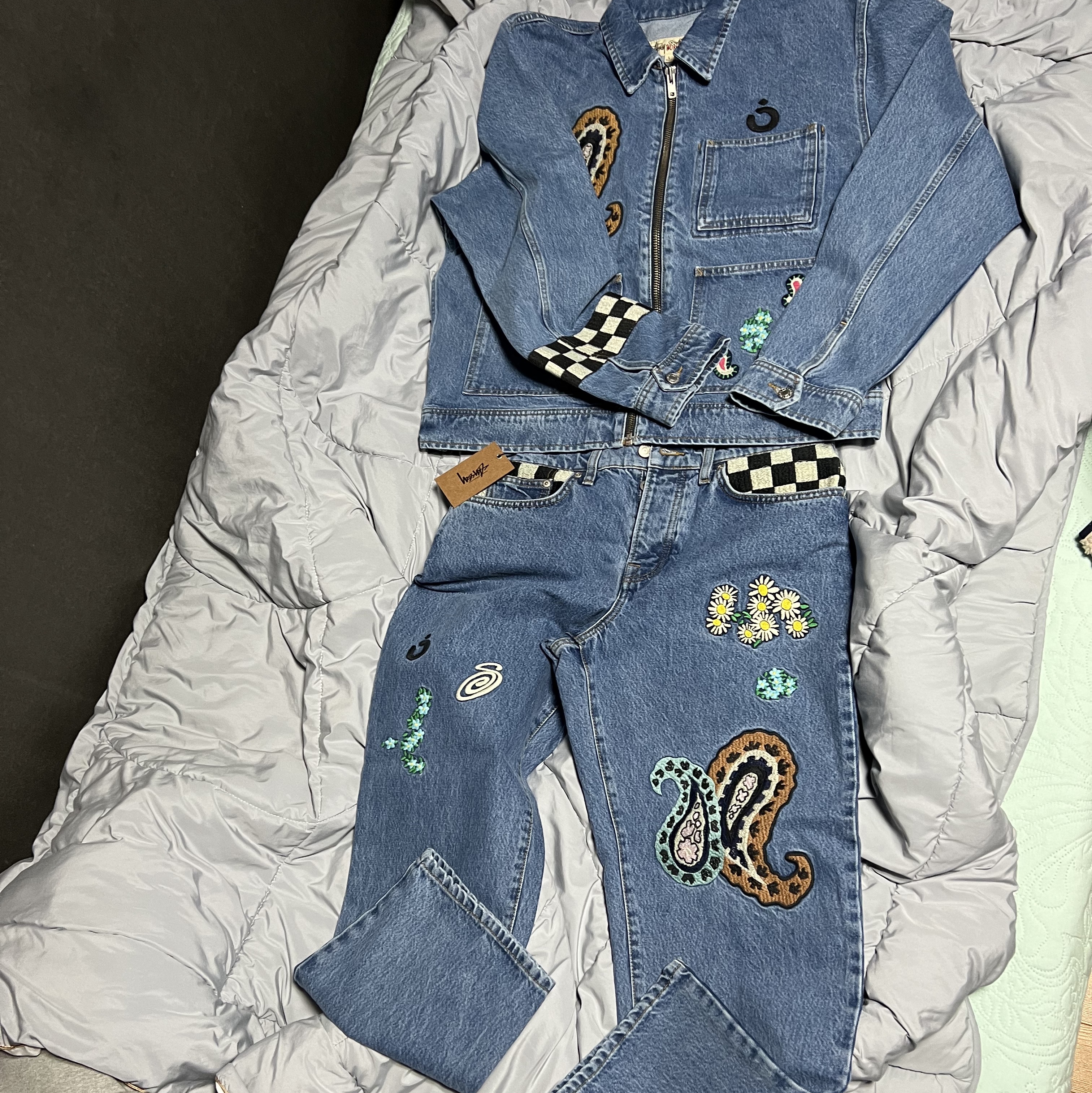 Stussy x Noma t.d. Denim Zip Work Jacket Stone Wash, Stussy x Noma t.d. Big OL' Jean Stone Wash 착용 스타일