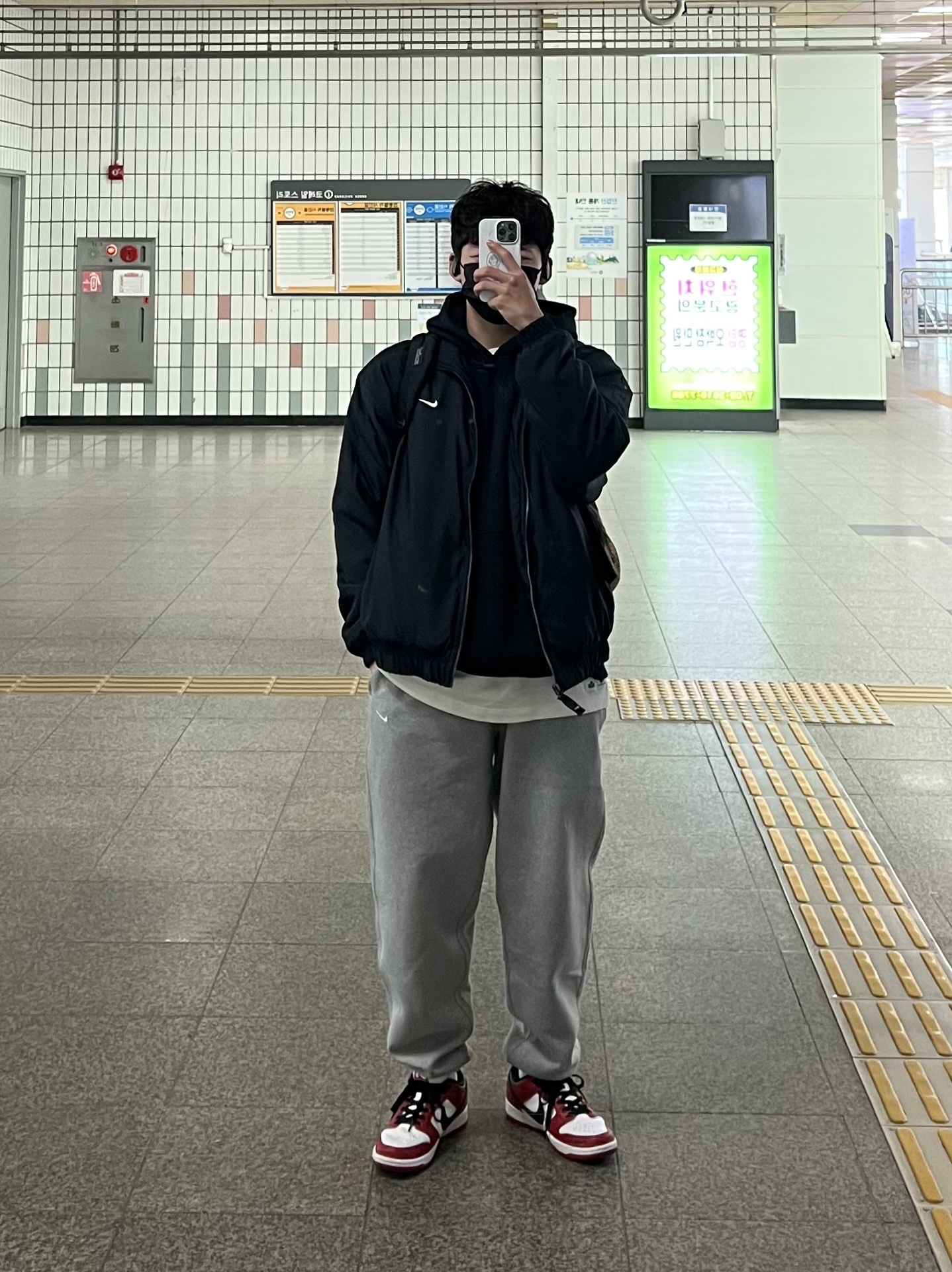Nike SB Dunk Low Pro Chicago, Nike NRG Solo Swoosh Fleece Pants Dark Grey Heather - US/EU 착용 스타일