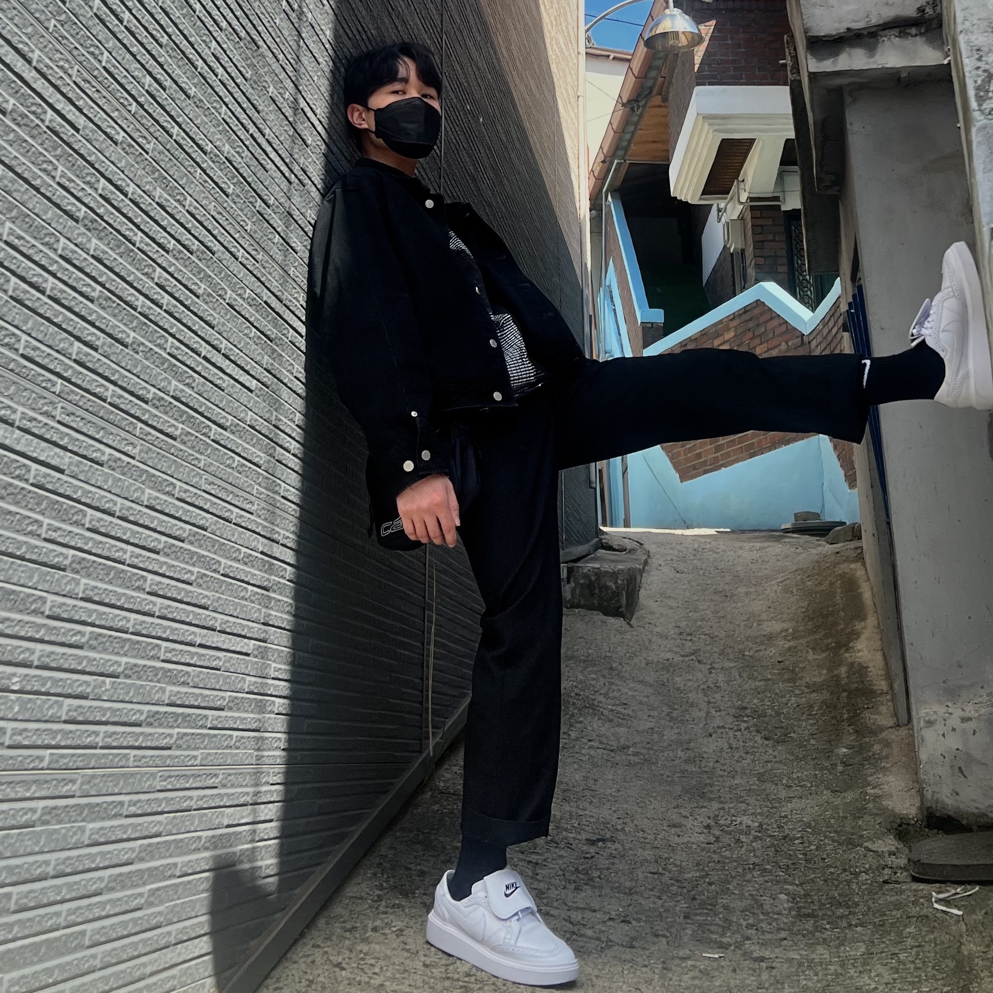 Nike x Peaceminusone Kwondo1 White 착용 스타일