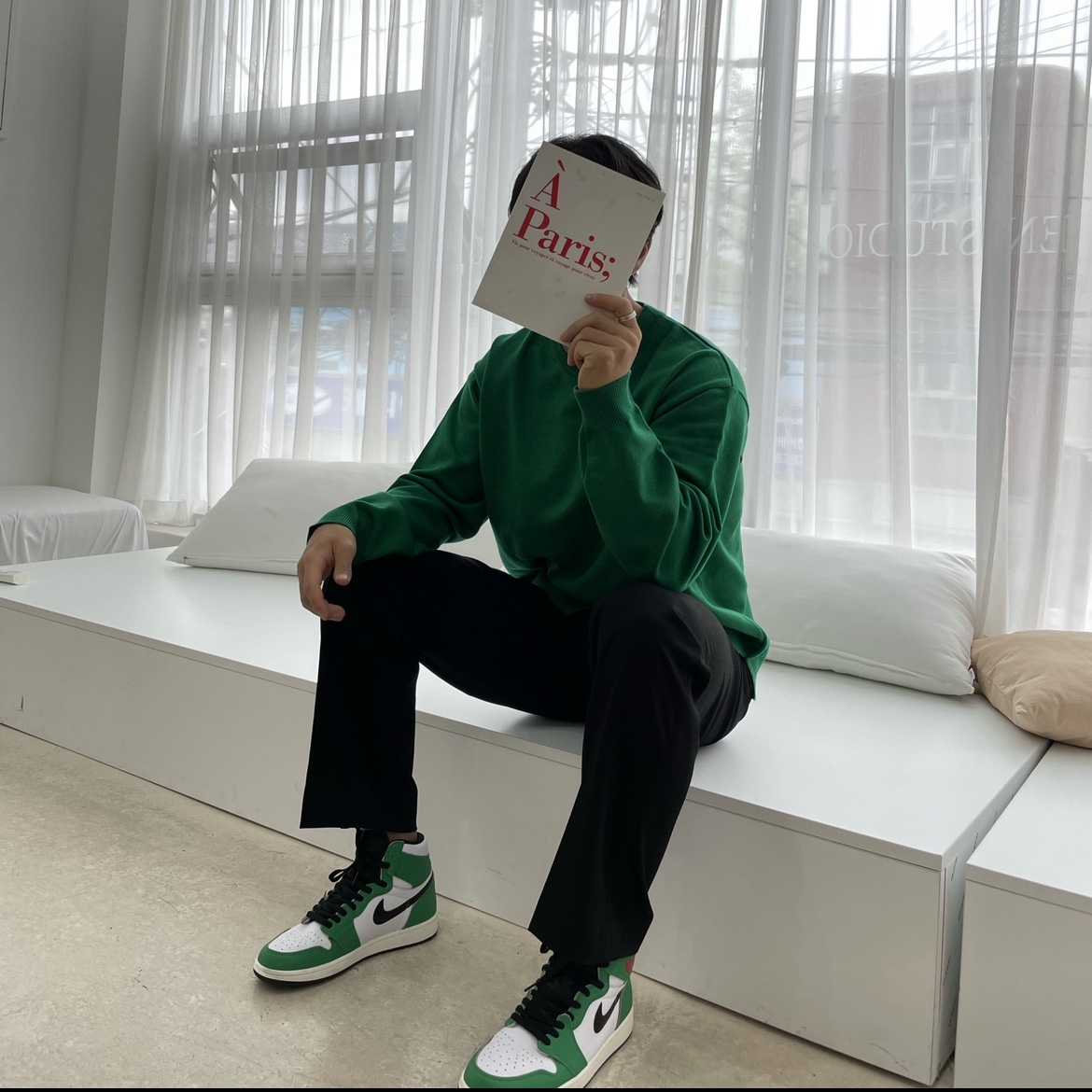 (W) Jordan 1 Retro High OG Lucky Green 착용 스타일