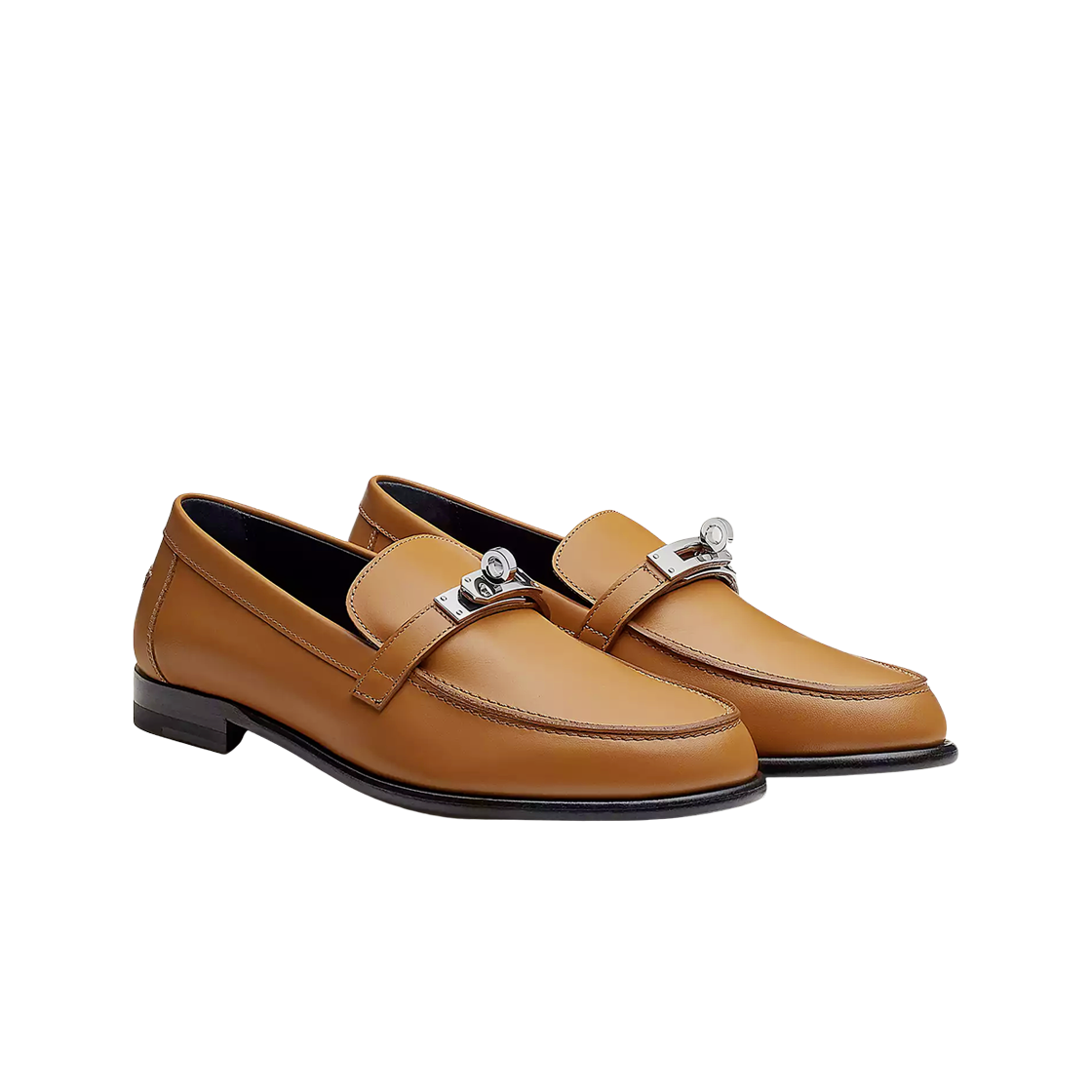 (W) 에르메스 데스틴 로퍼 카프스킨 & 팔라듐 하드웨어 나뛰렐((W) Hermes Destin Loafers Calfskin & Palladium Naturel) - 2